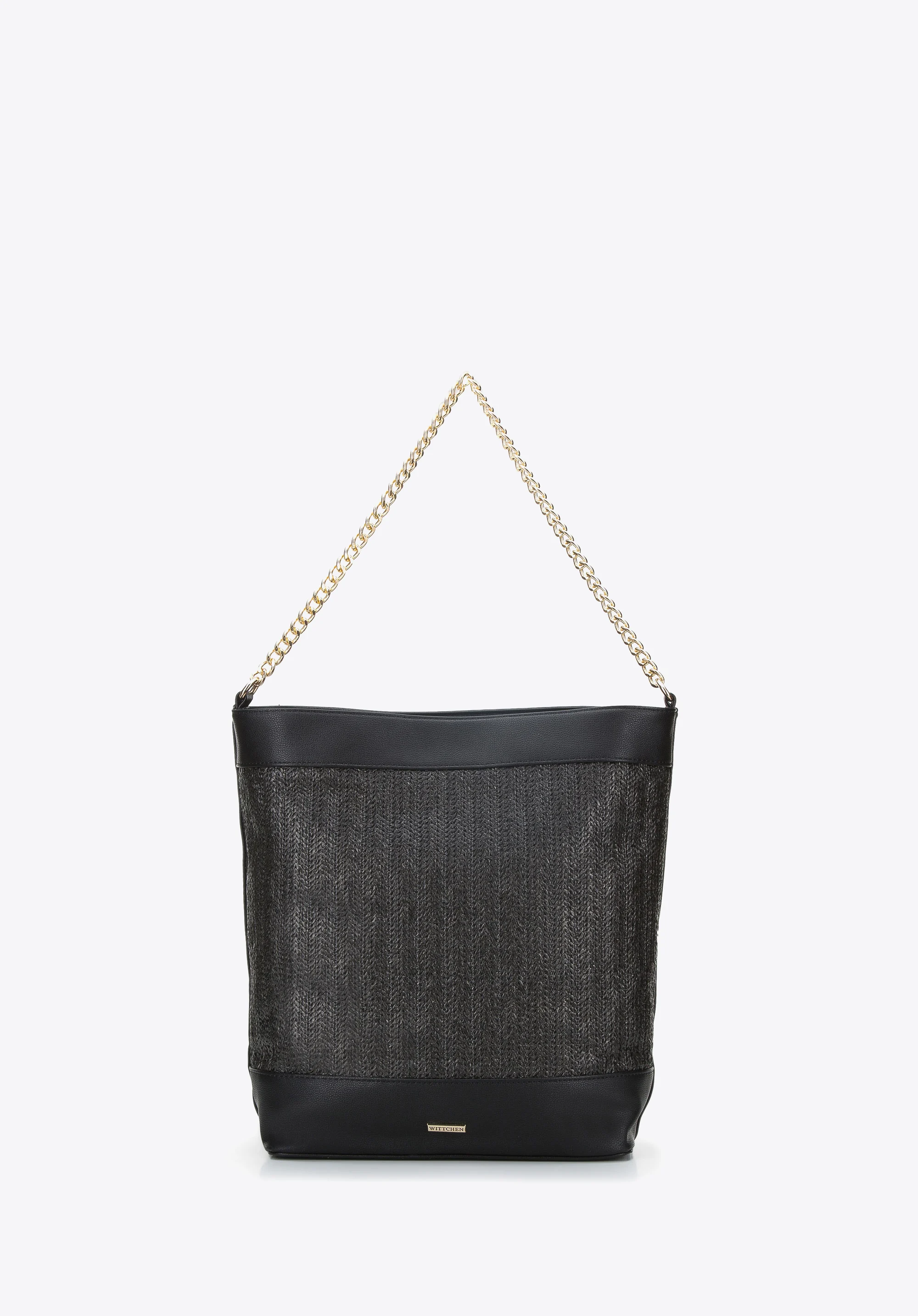 Torebka worek z plecionką na łańcuszku