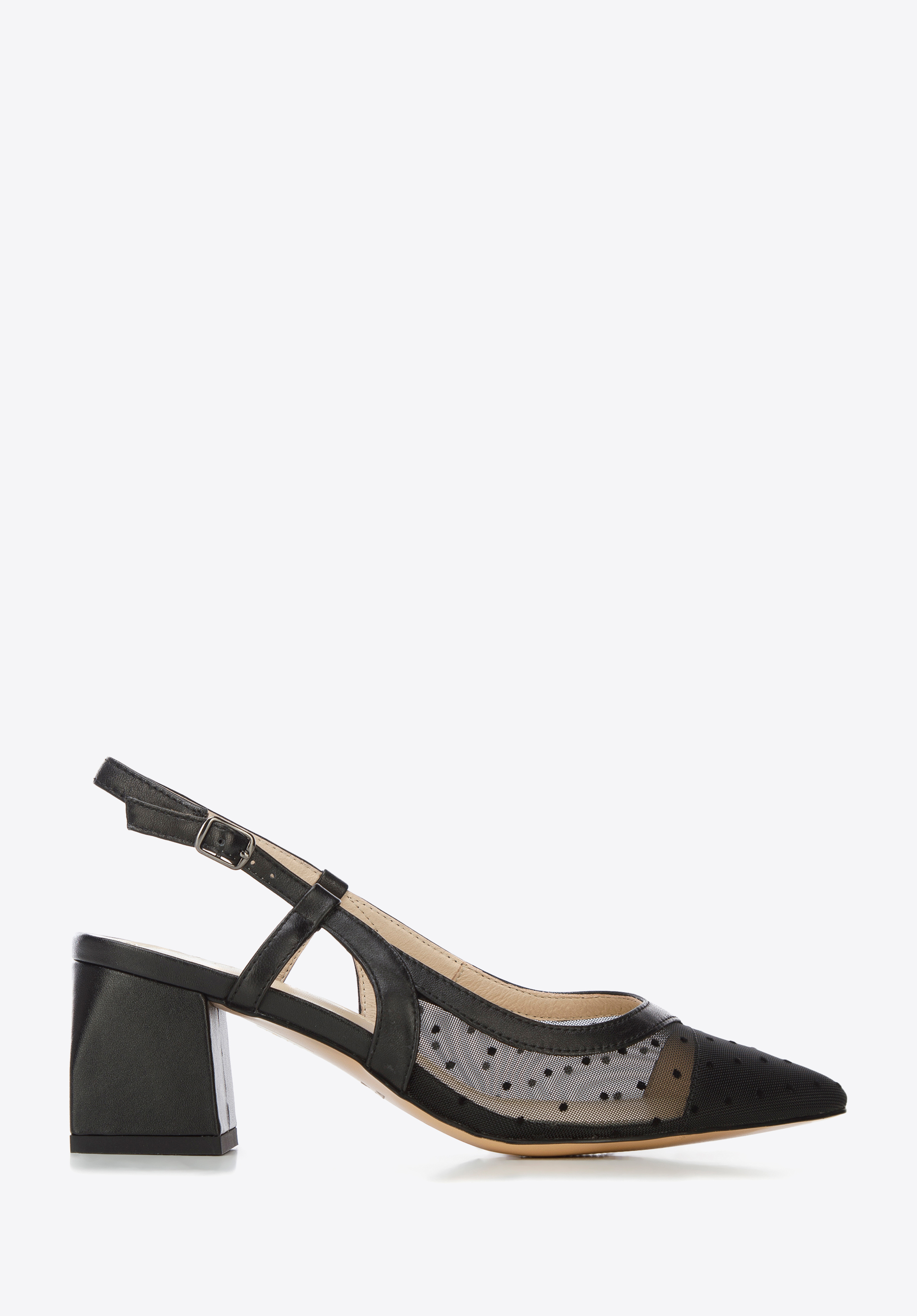 Sandały transparentne w groszki na słupku