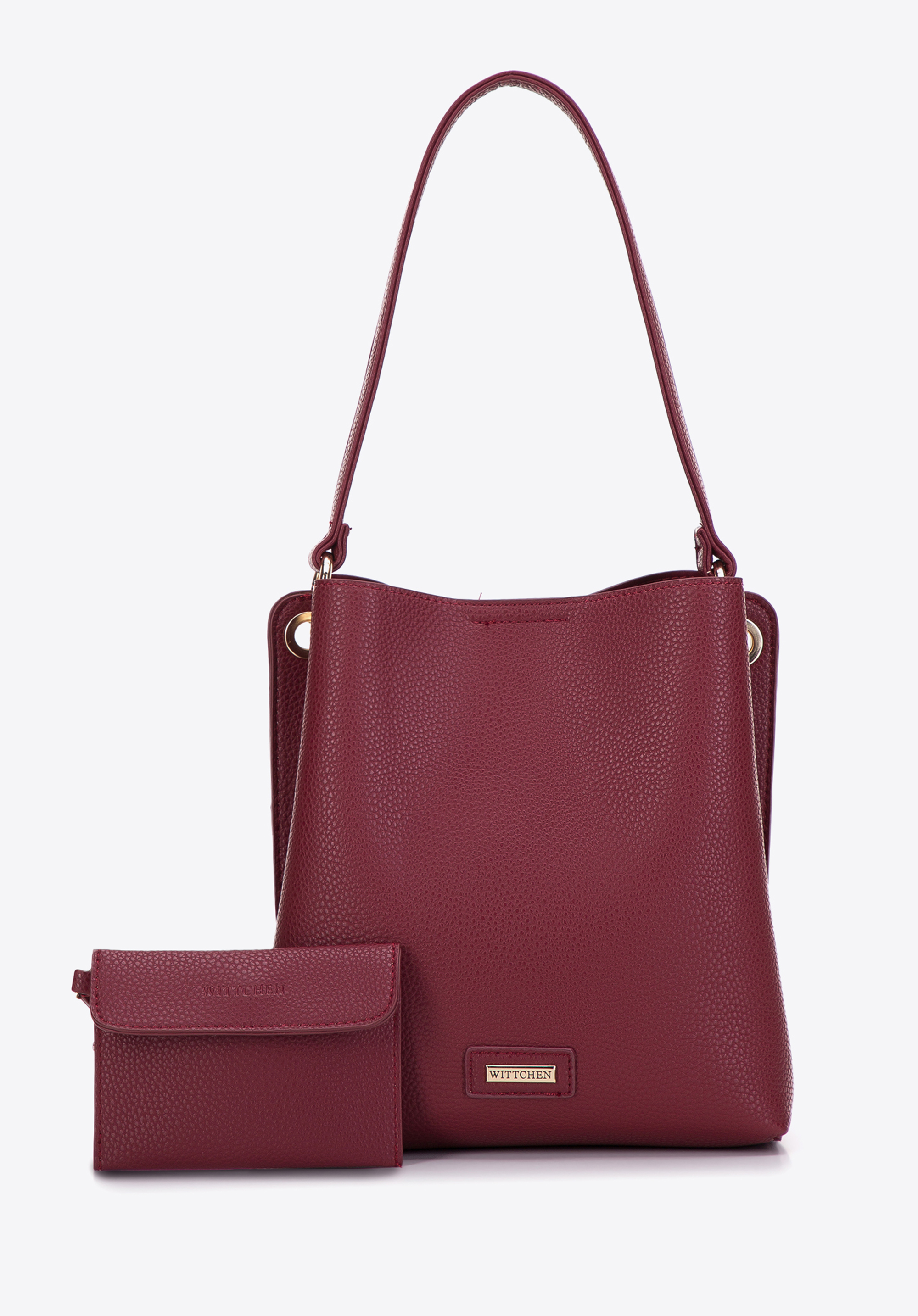 Torebka worek z ekoskóry dwukomorowa z etui