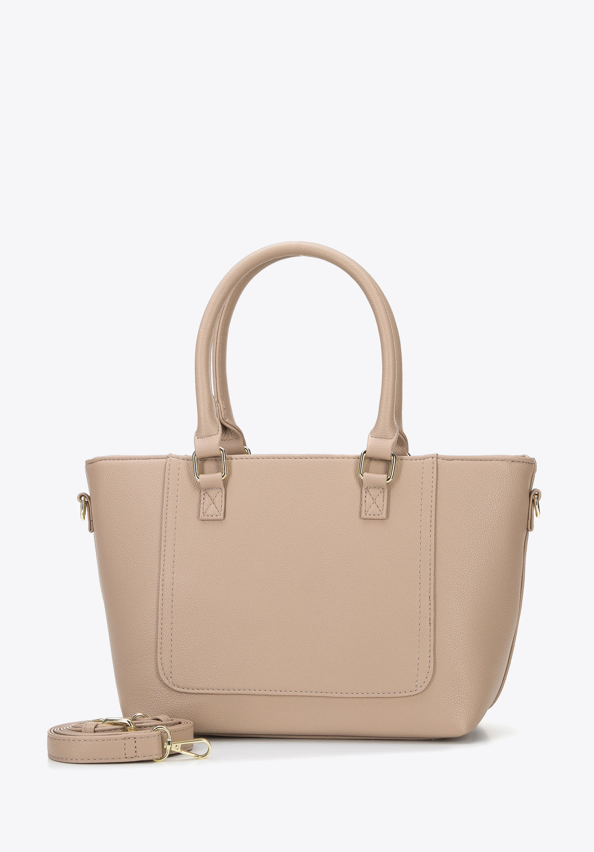 Torebka kuferek z płaską kieszenią z przodu