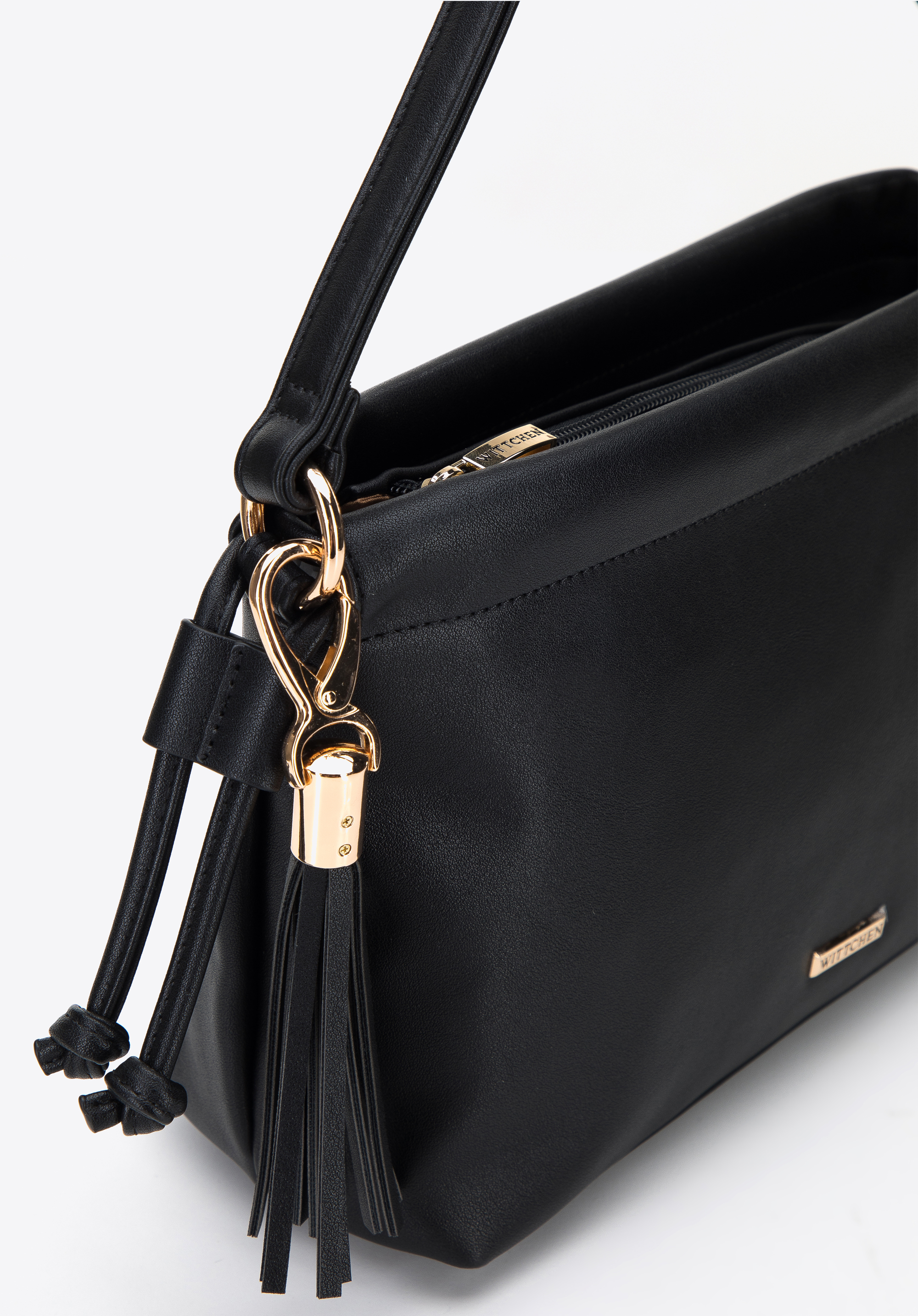 Damska torebka z ekoskóry z troczkami