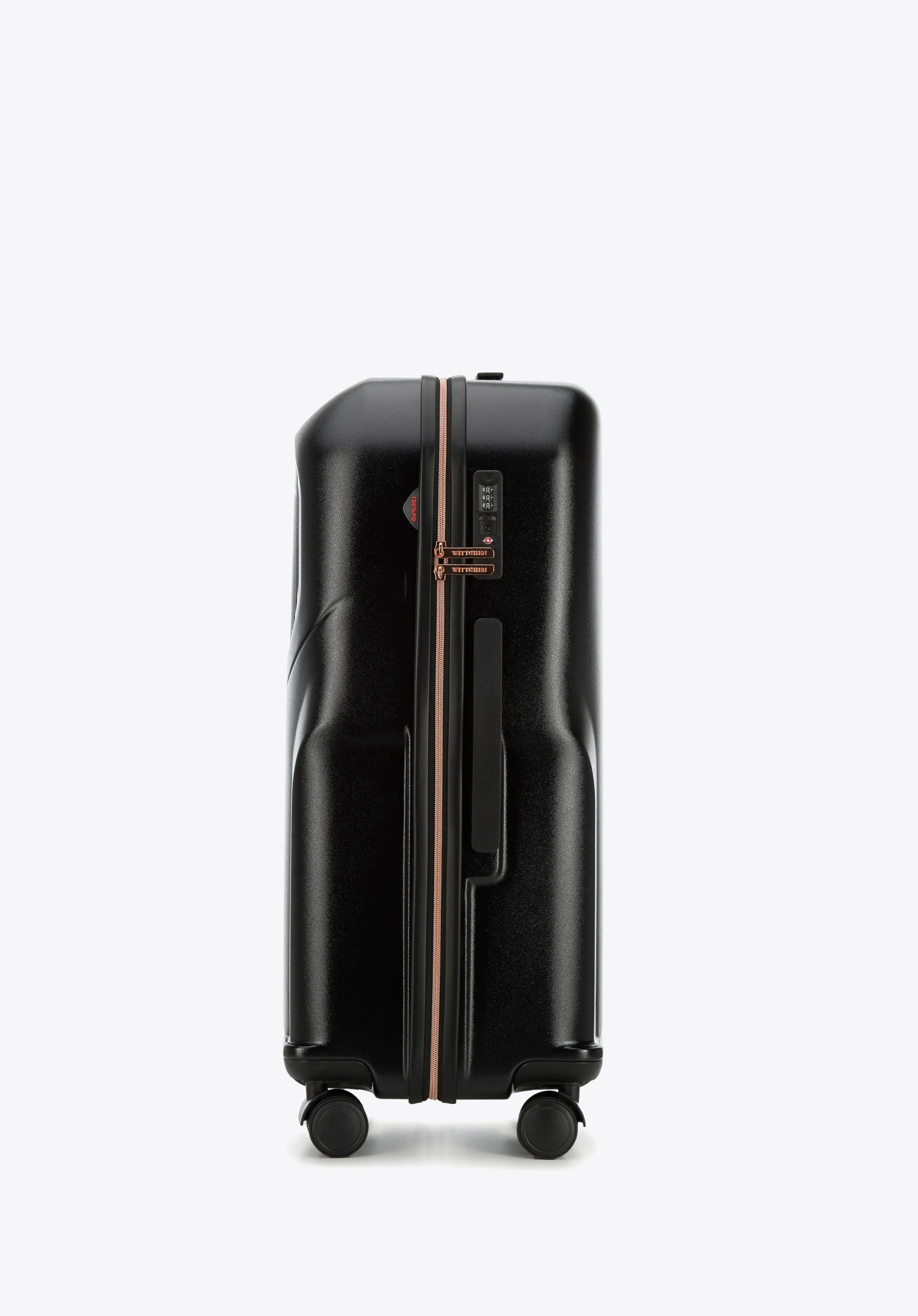 Walizka kabinowa z polikarbonu z suwakiem w kolorze różowego złota