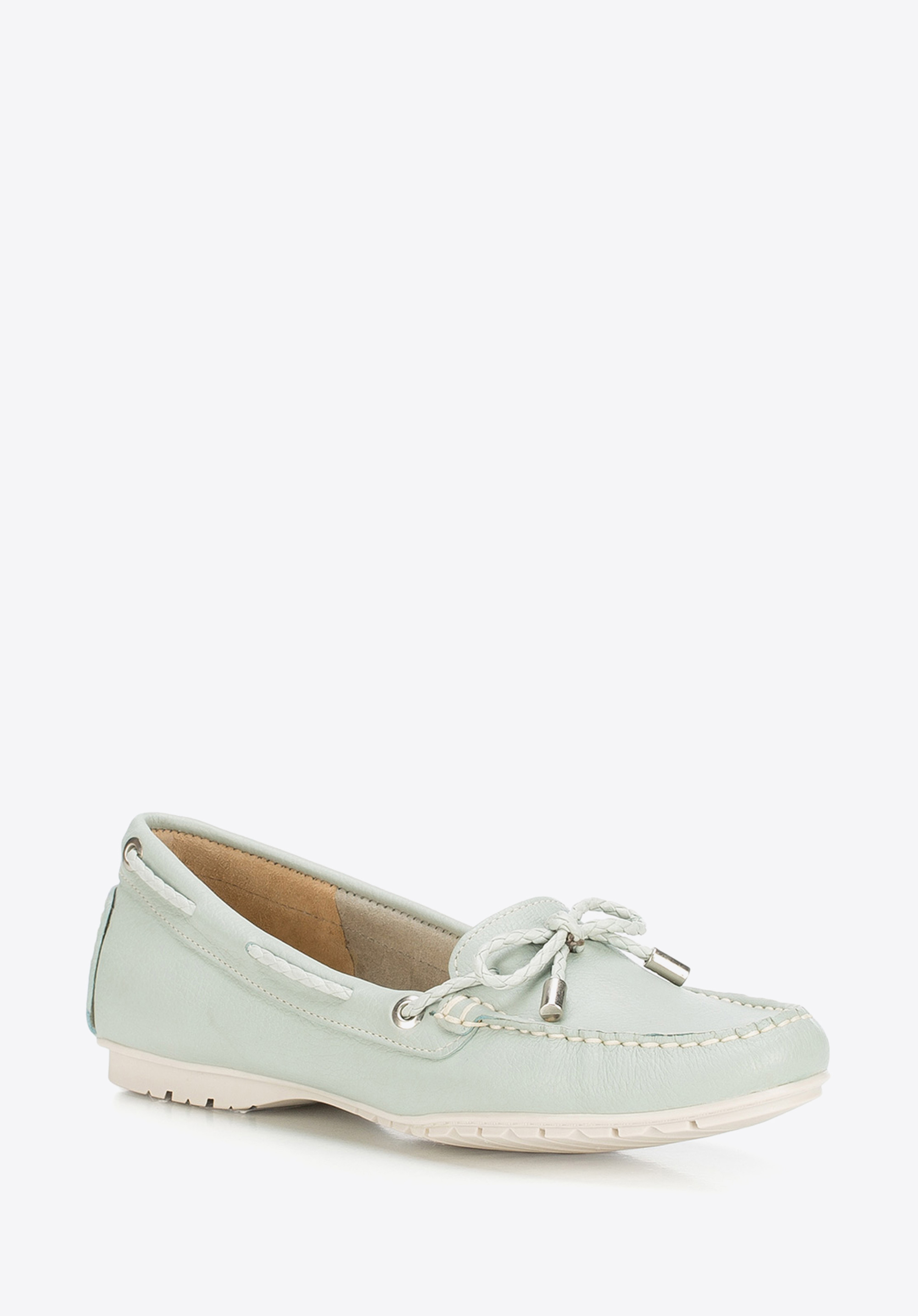 Damskie mokasyny skórzane pastelowe