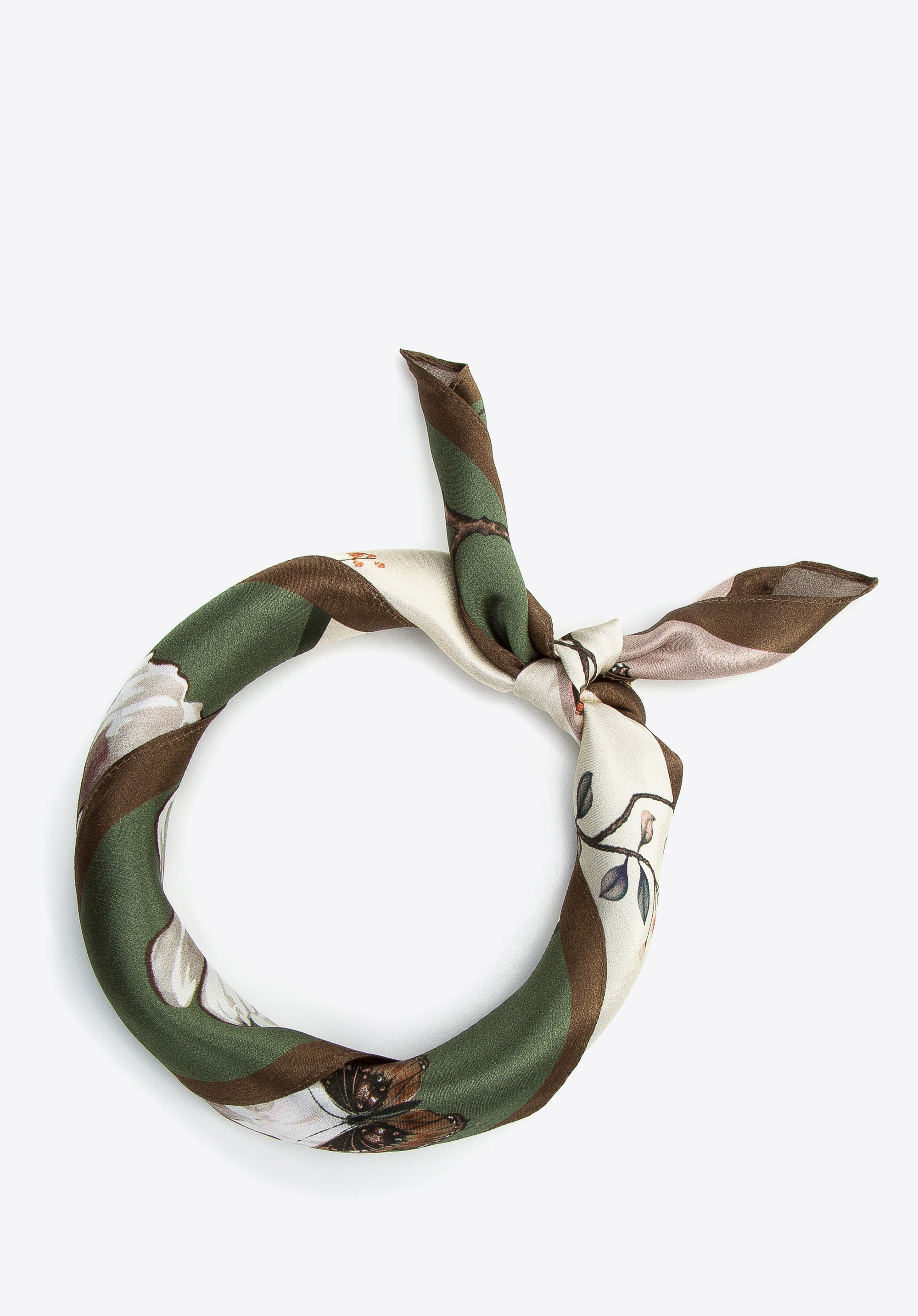 Damska apaszka jedwabna we wzory