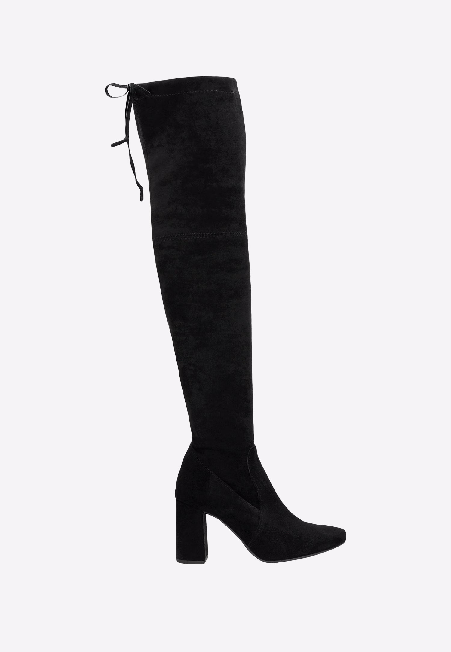 Czarne kozaki damskie nad kolano z wysokim obcasem