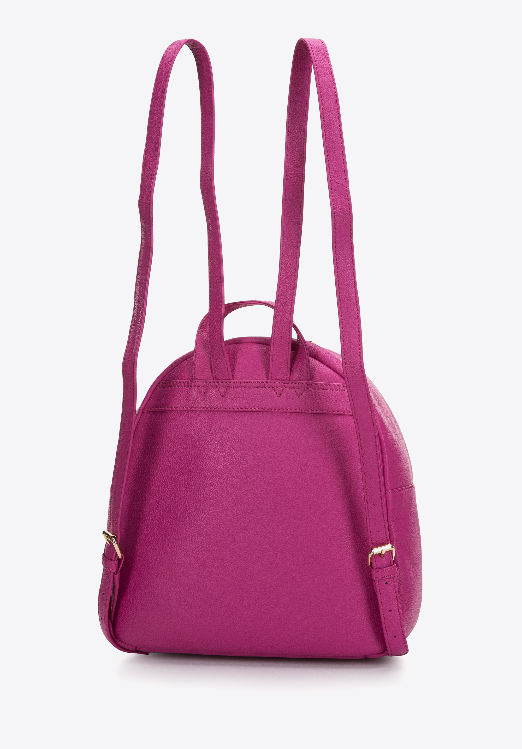 Damski plecak skórzany z przeszyciami