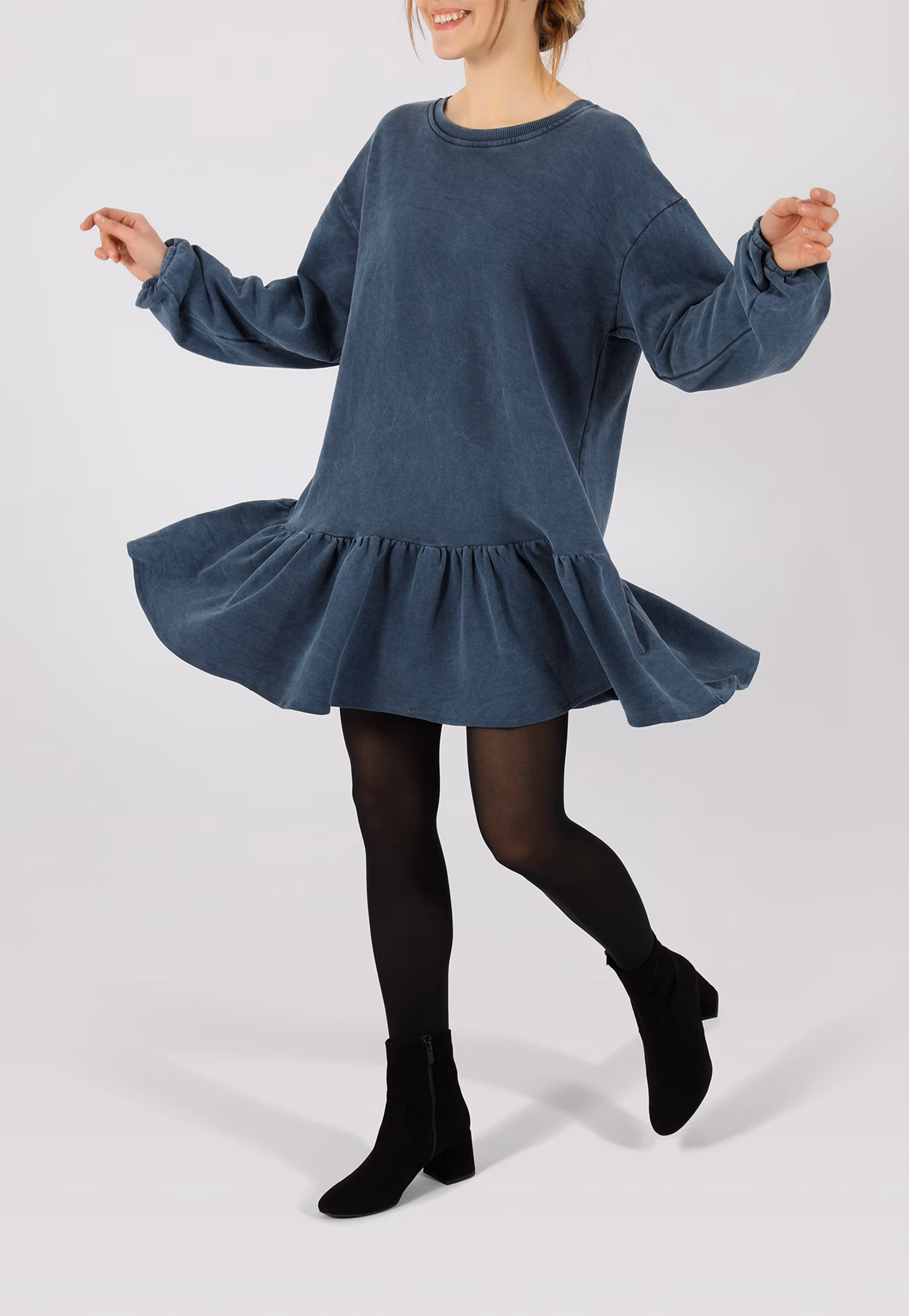 Brązowe jesienne botki na niskim obcasie