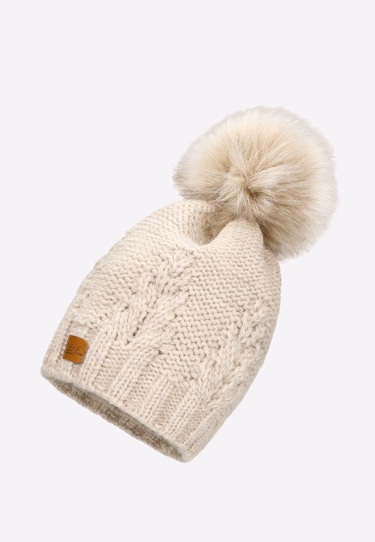 RELAKS zestaw czapka + komin + rękawiczki w kolorze beżowym