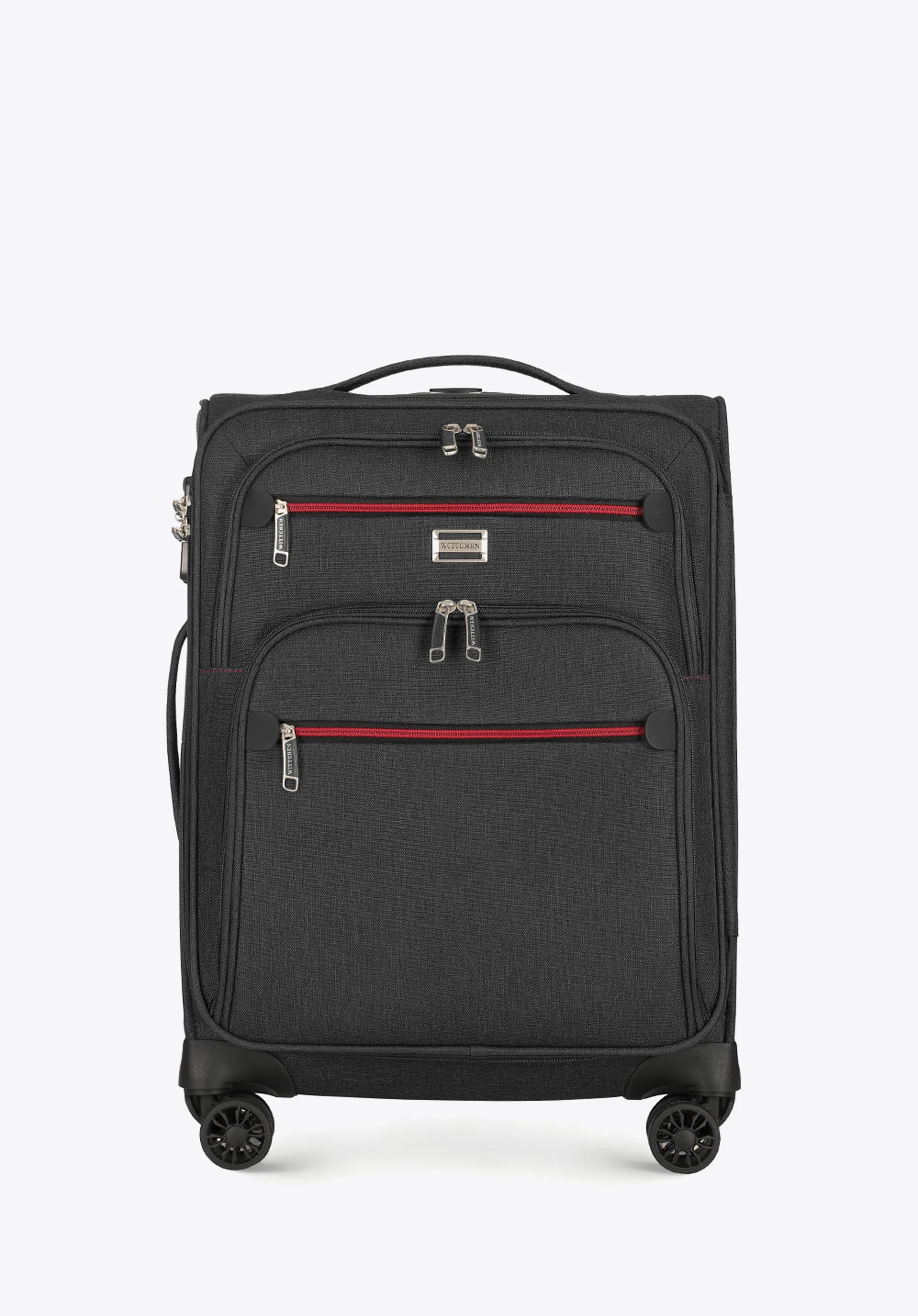 Średnia walizka z kolorowym suwakiem