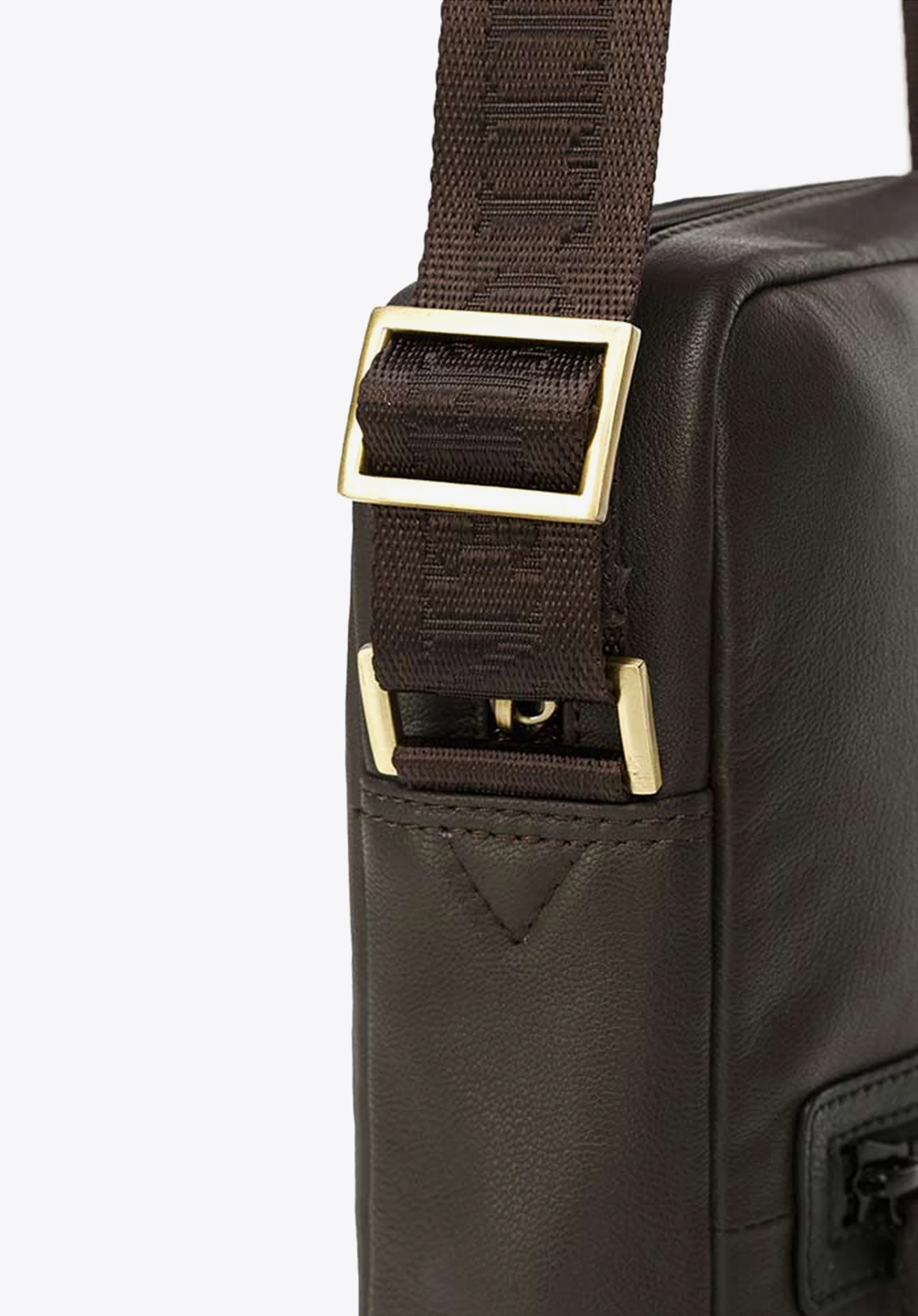 Męska listonoszka skórzana stębnowana mała