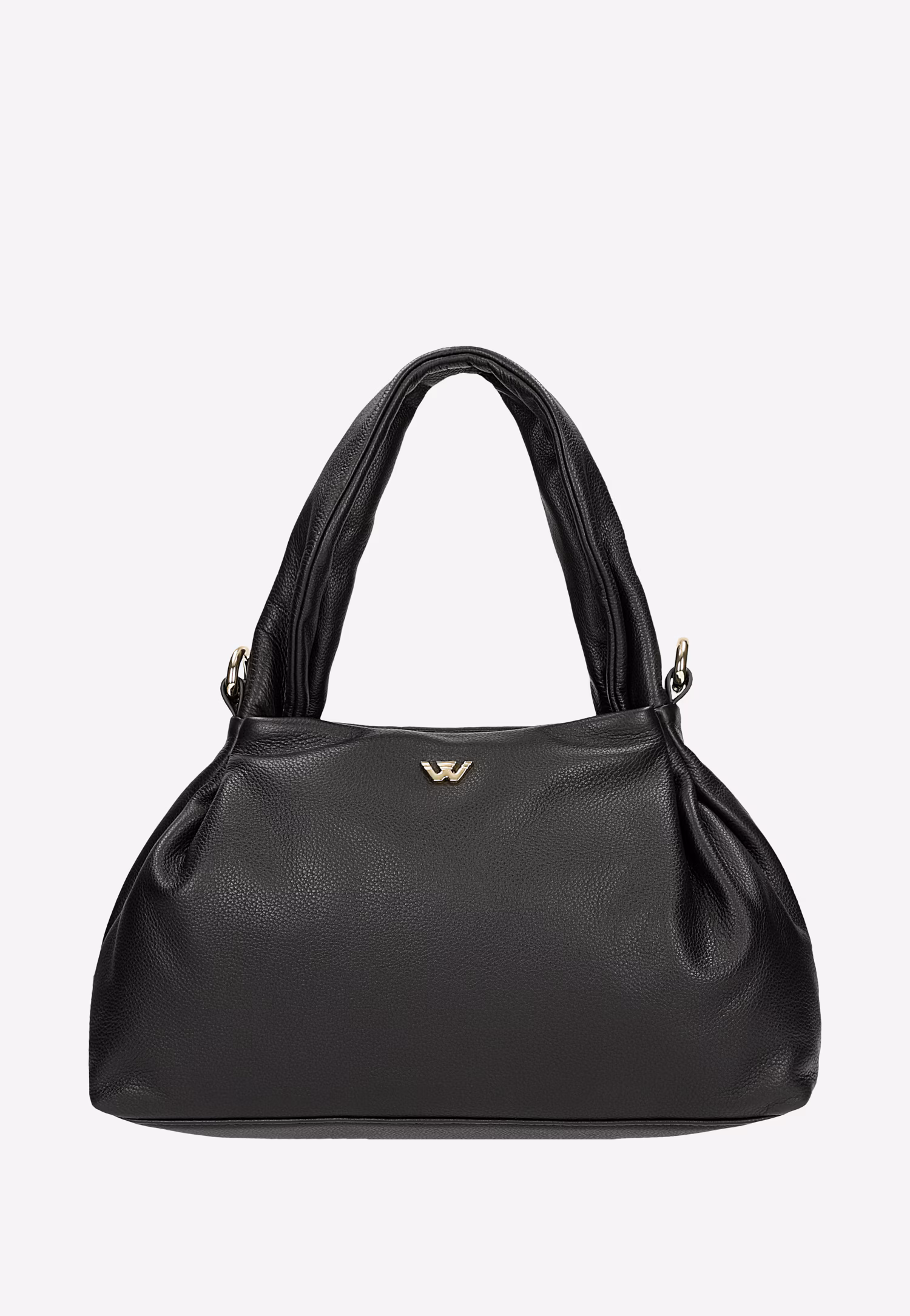 Mała czarna torebka damska ze skóry licowej