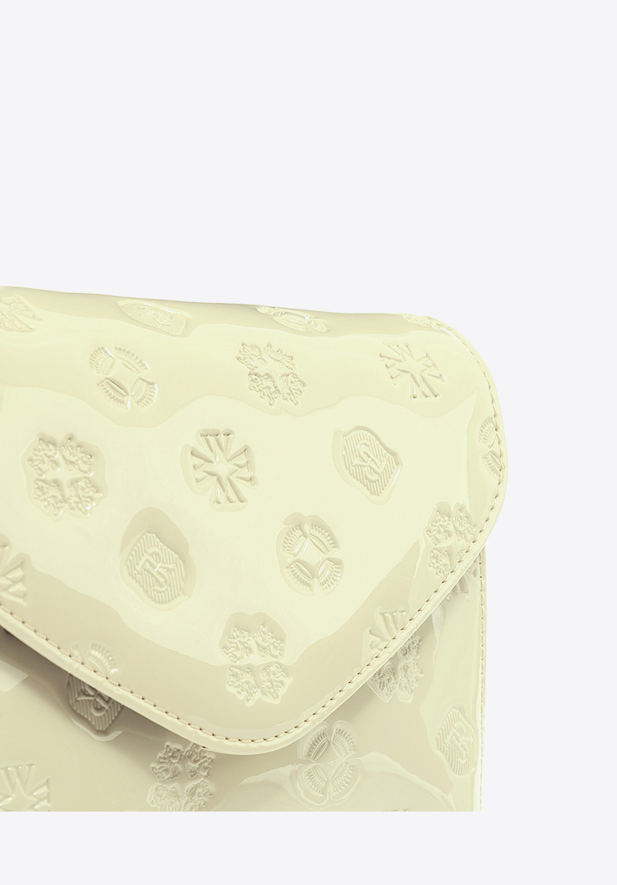 Damska listonoszka ze skóry lakierowanej wytłaczana