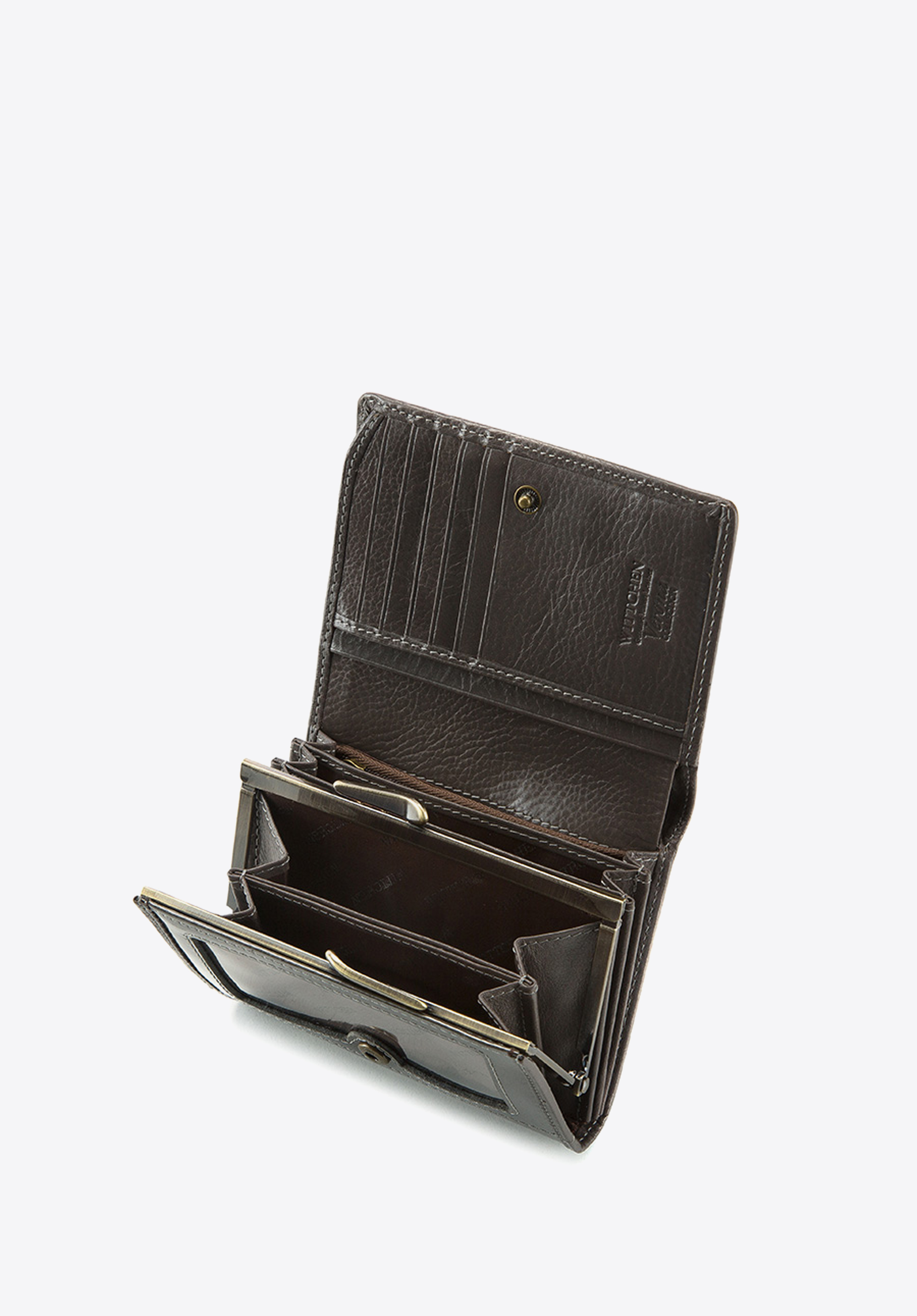 Damski portfel ze skóry lakierowany średni