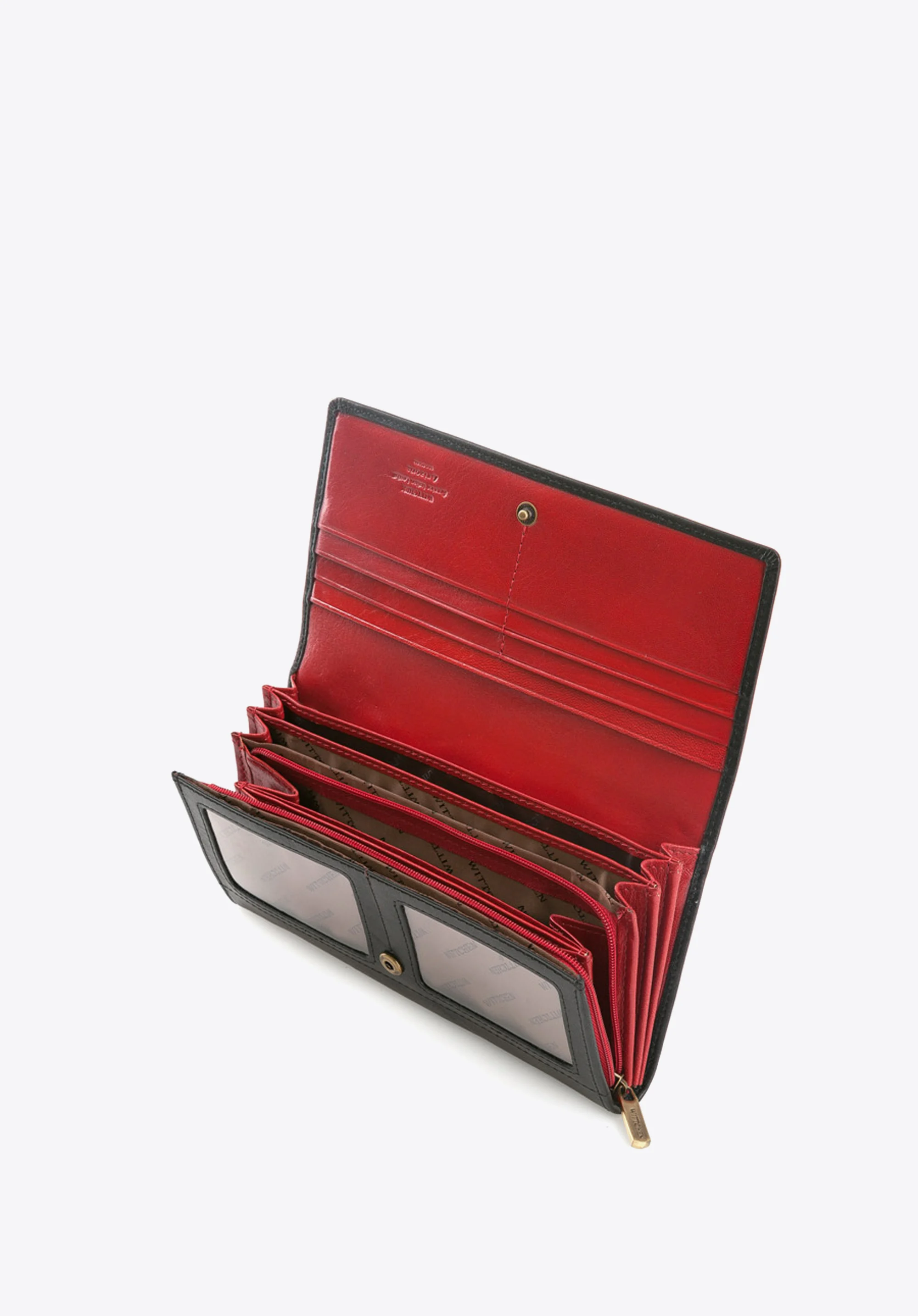 Damski portfel skórzany z herbem duży