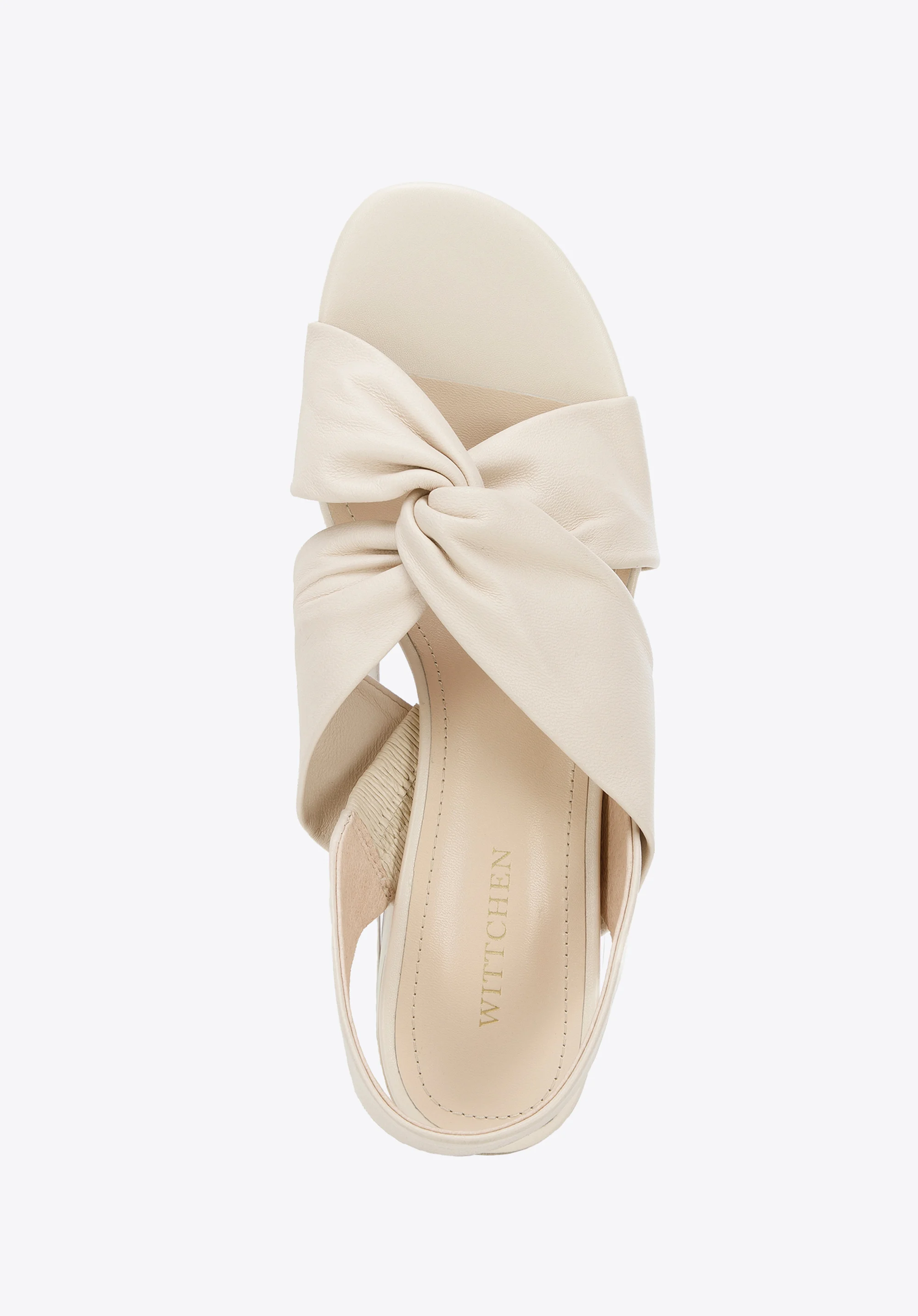 Damskie sandały z miękkiej skóry na słupku