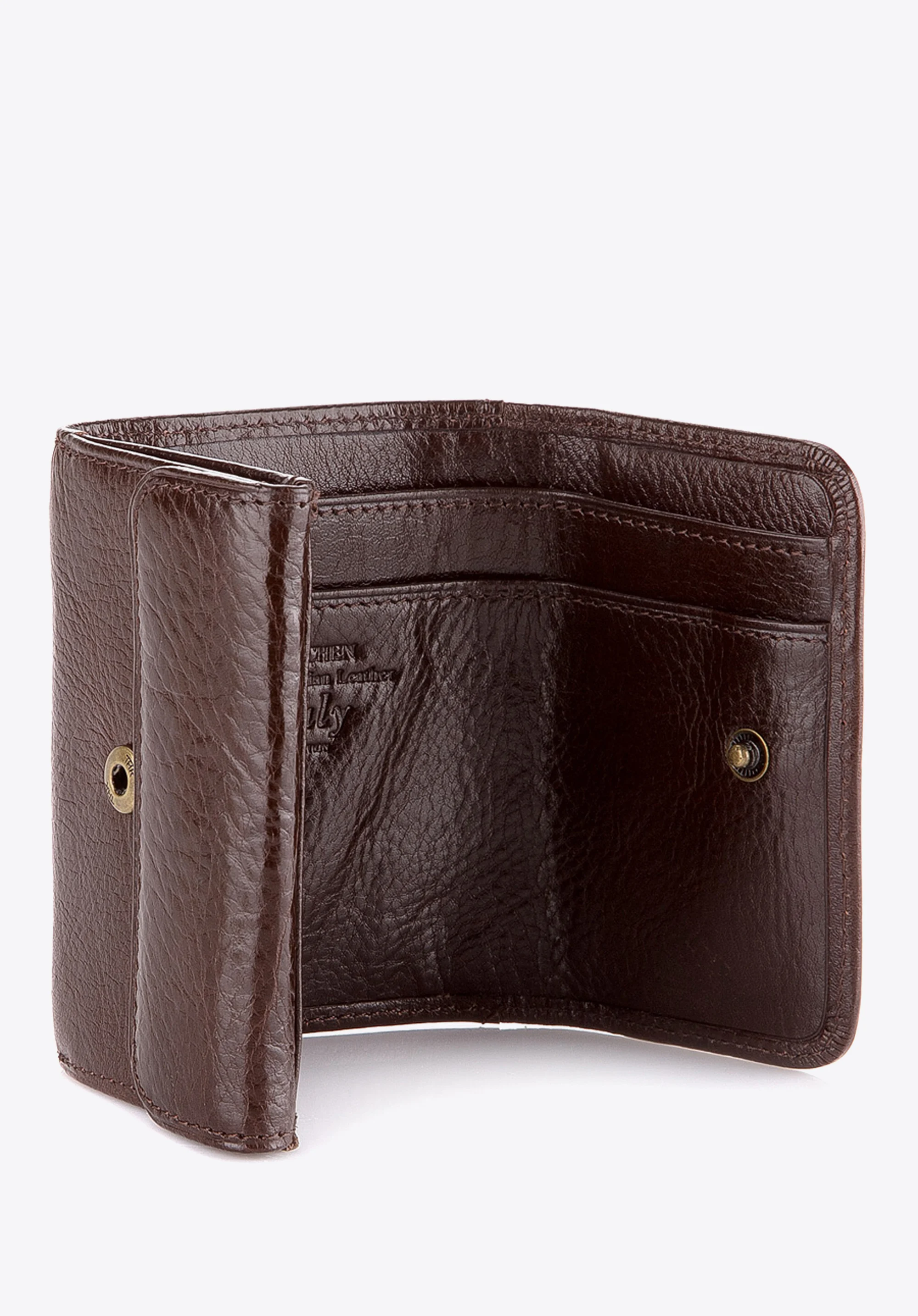 Portfel skórzany mały na zatrzask