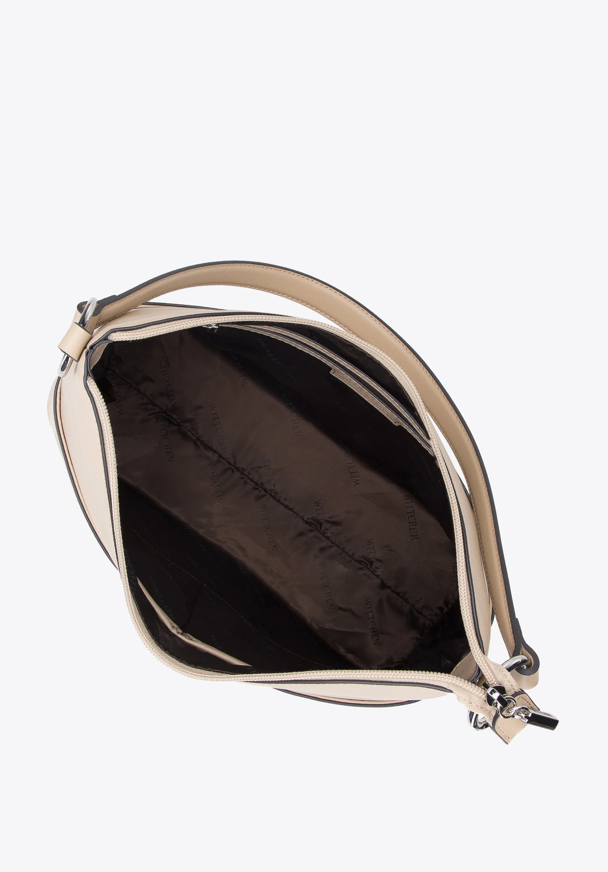 Torebka worek skórzana tłoczona w monogram