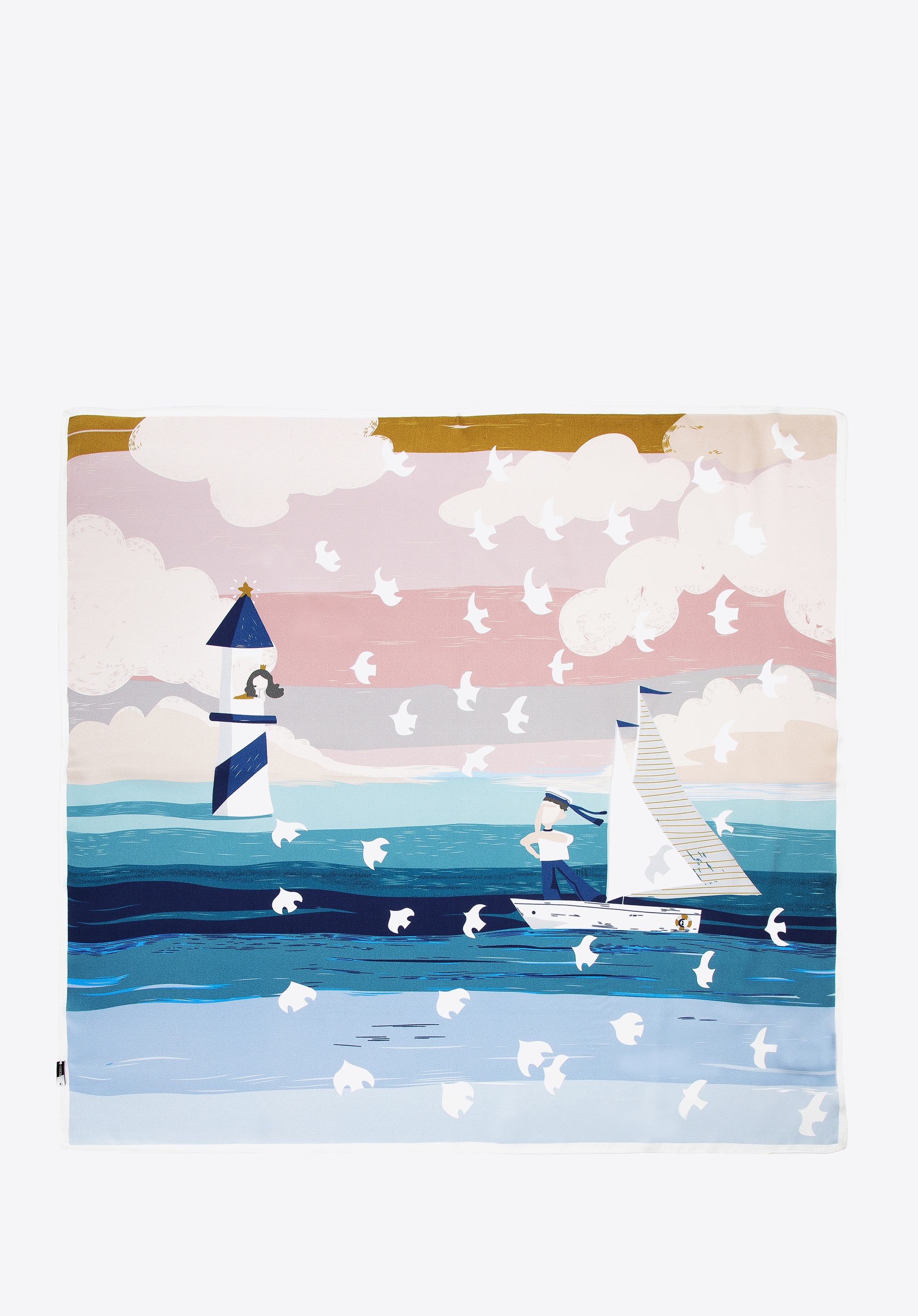 Damska chusta jedwabna we wzory duża