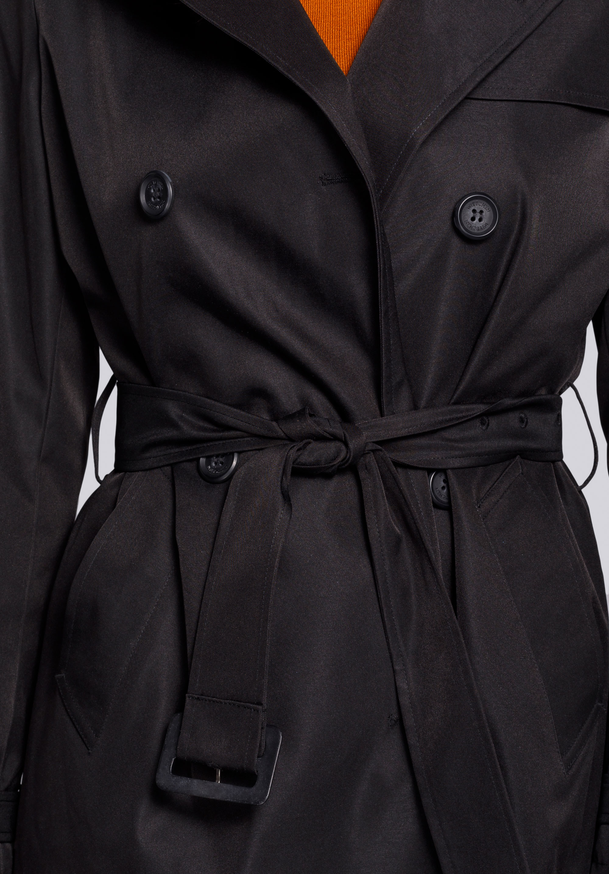 Damski trencz dwurzędowy