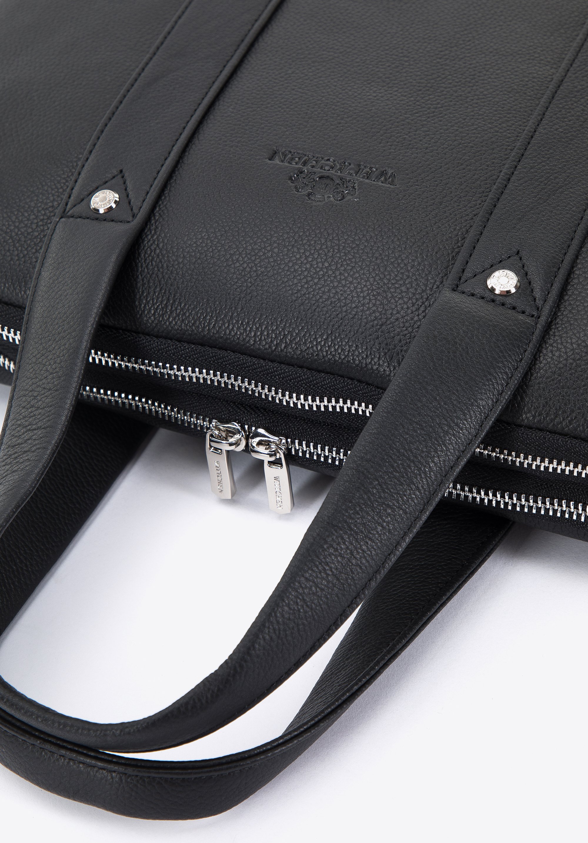 Męska torba na laptopa 15,6” skórzana z pionowymi paskami