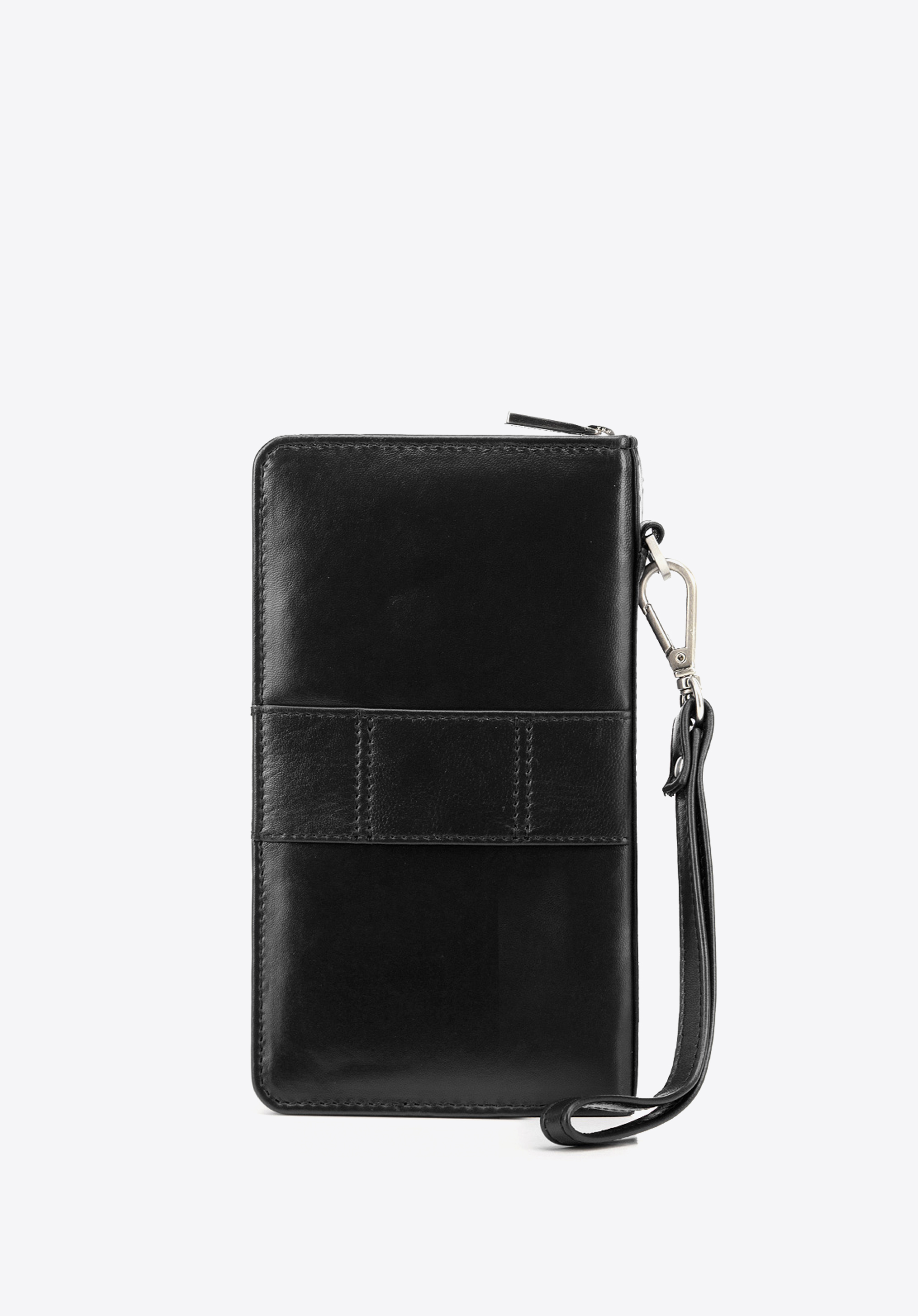 Damski portfel skórzany z kieszenią na telefon