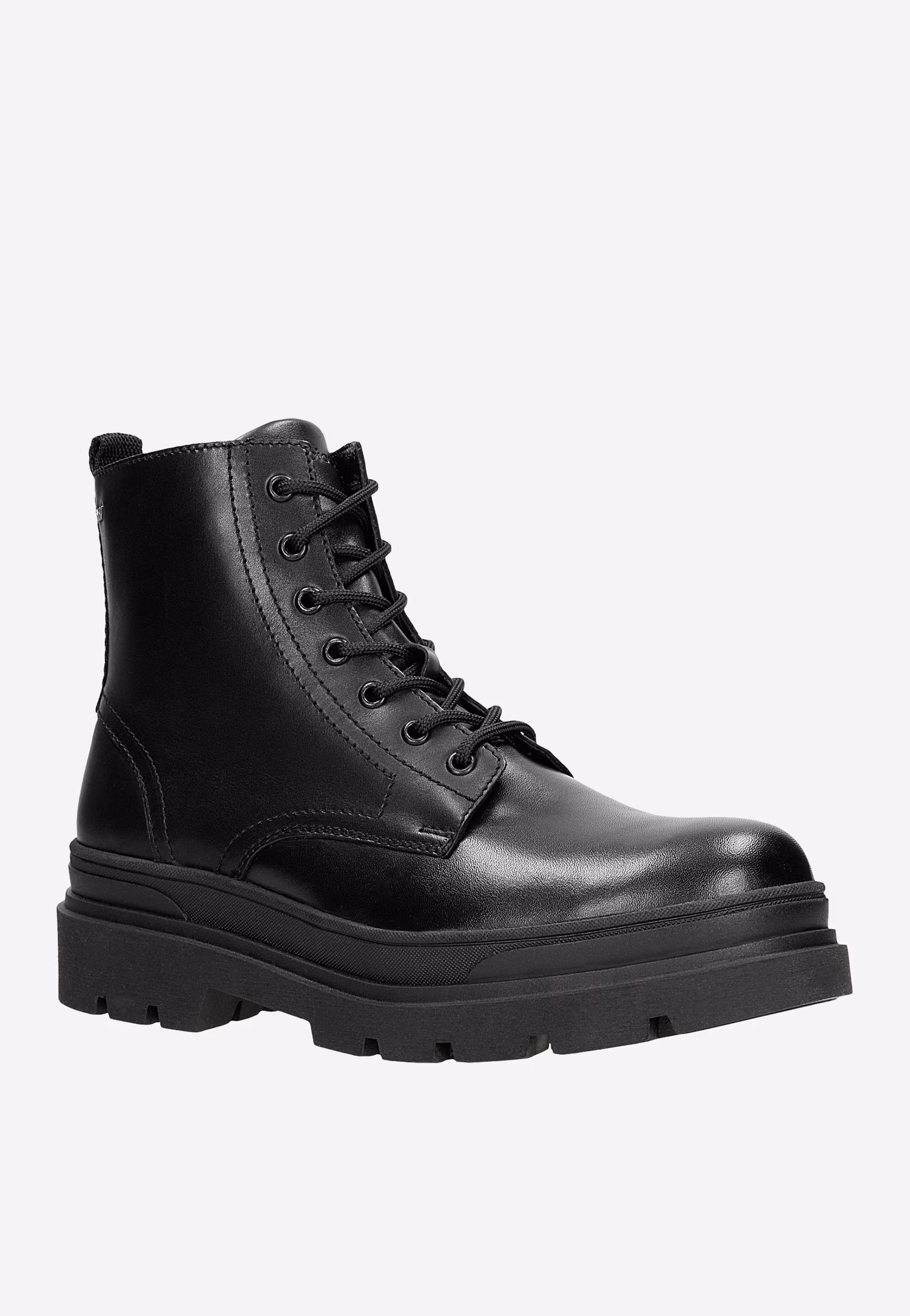 Czarne bikery męskie na grubej podeszwie