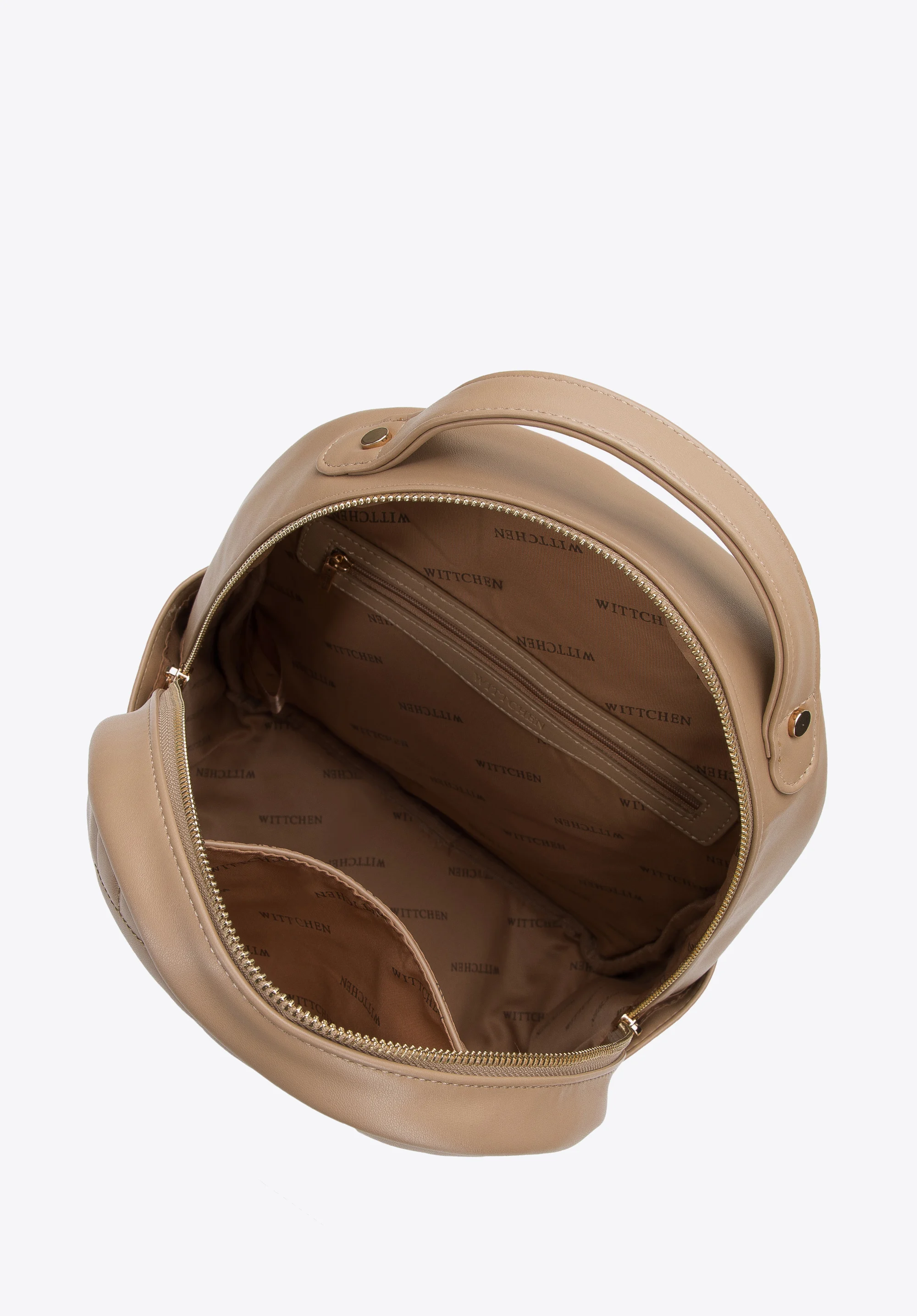 Damski plecak z ekoskóry z geometrycznym pikowaniem