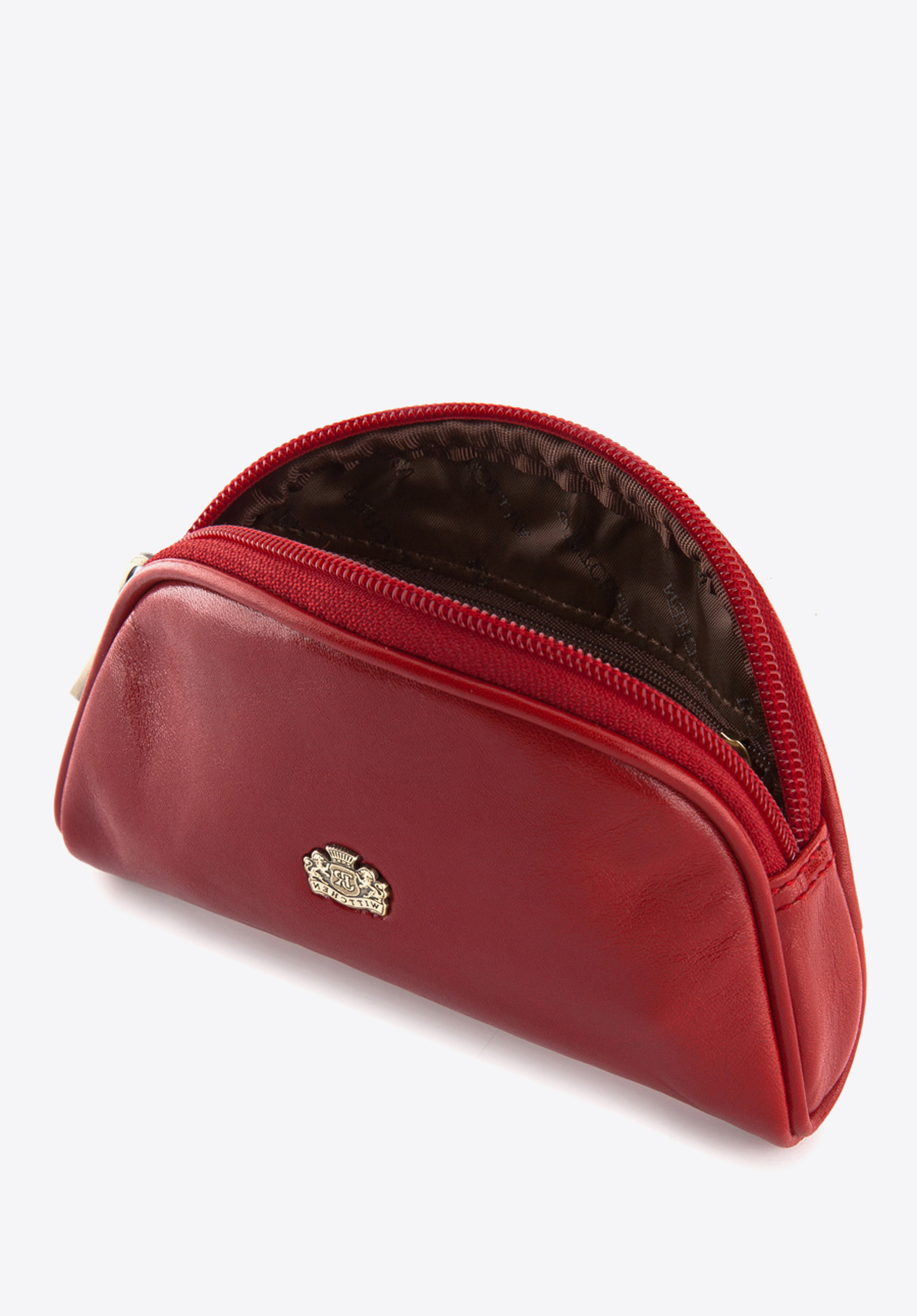 Kosmetyczka skórzana zaokrąglona