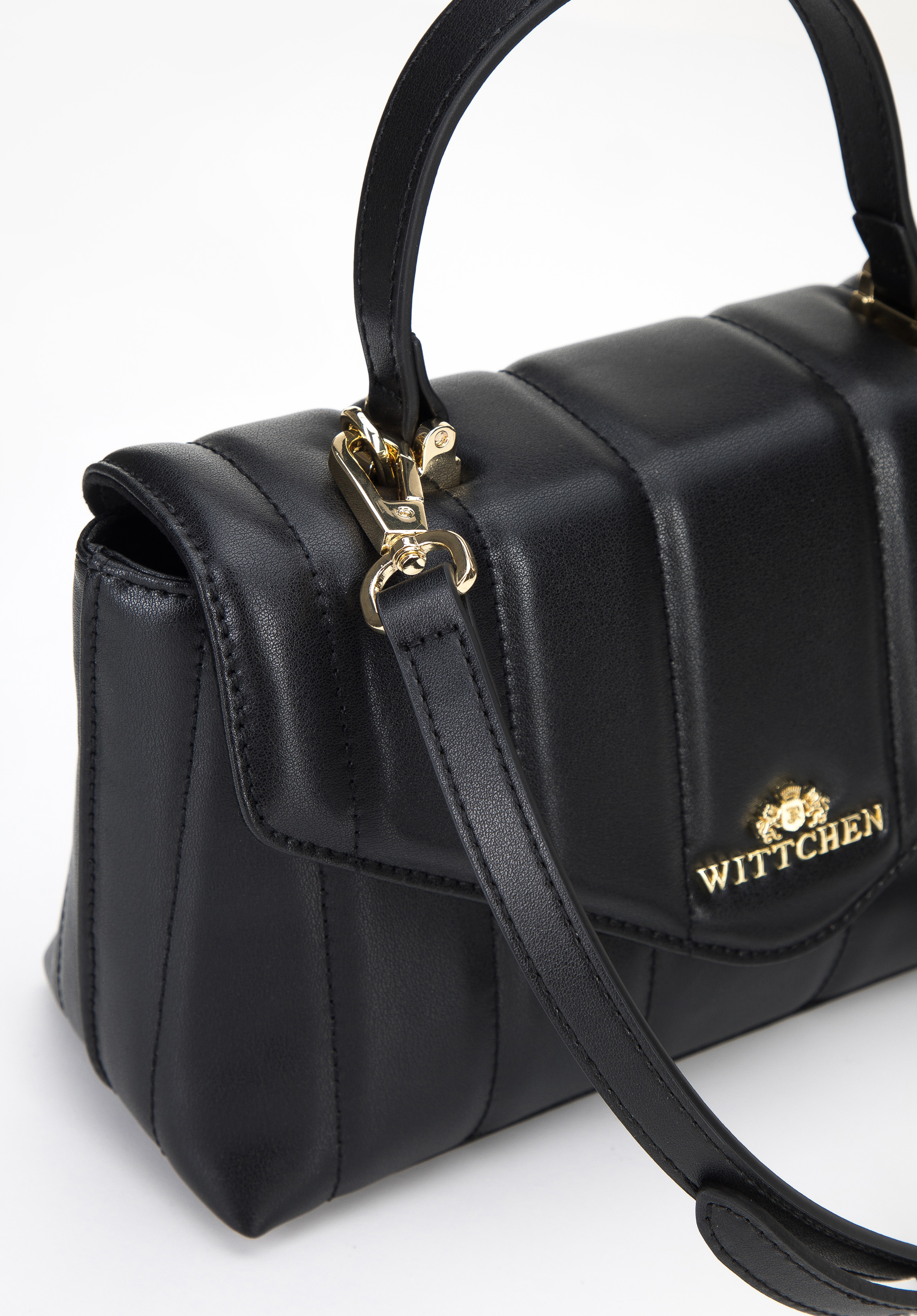 Torebka kuferek skórzana z podłużnym pikowaniem