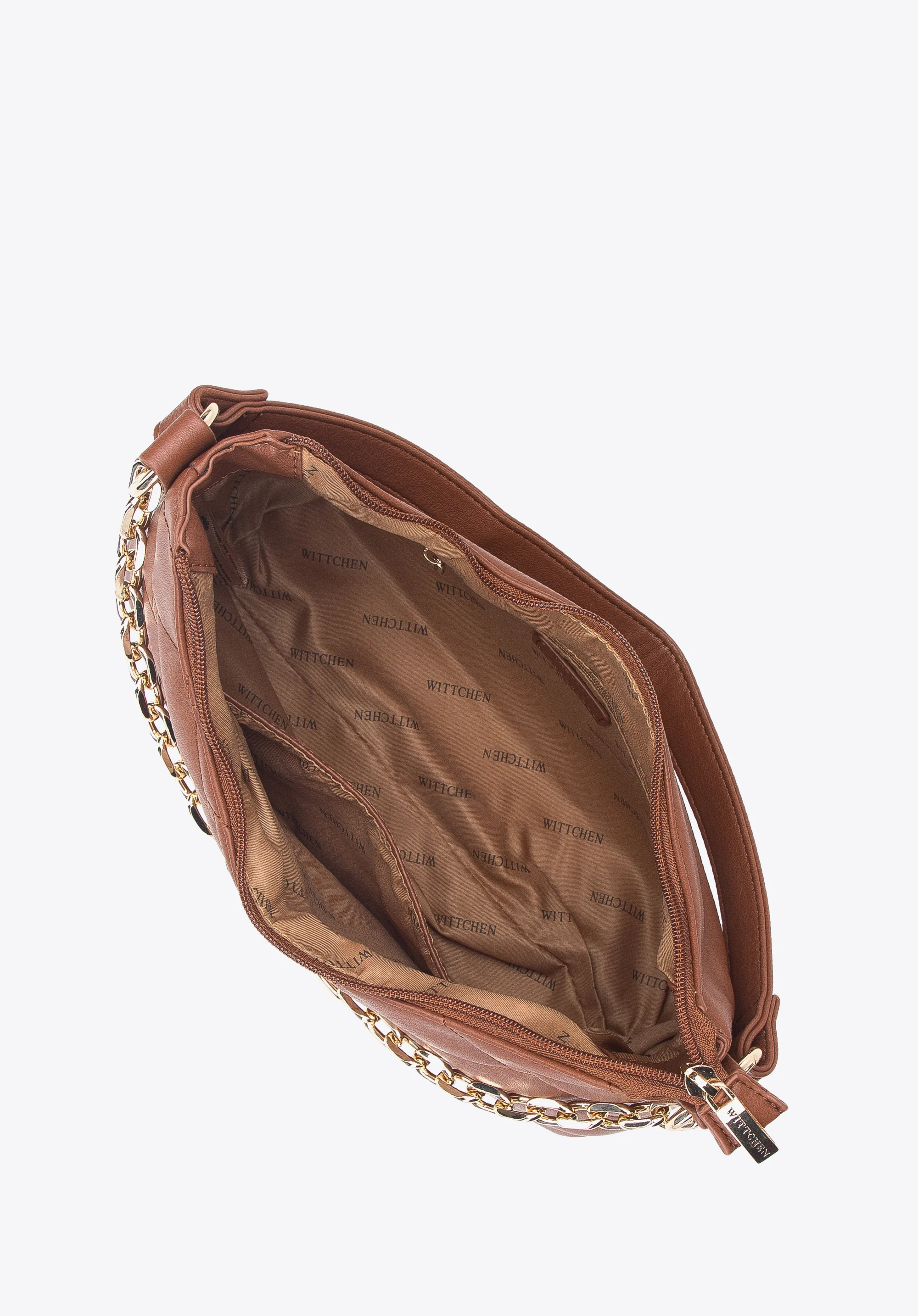 Damska torebka z ekoskóry z pikowaniem w prostokąty i kwadraty