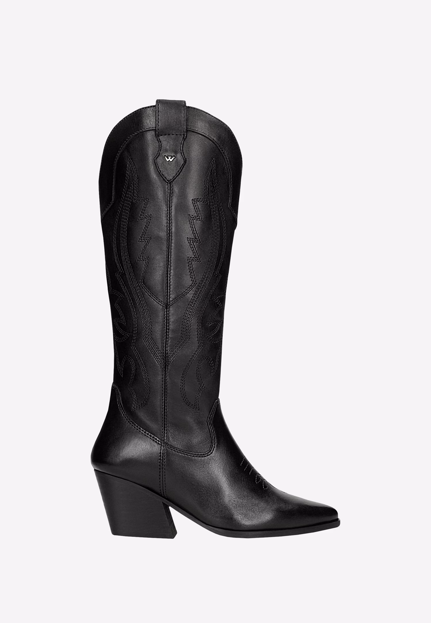 Czarne kowbojki damskie na obcasie