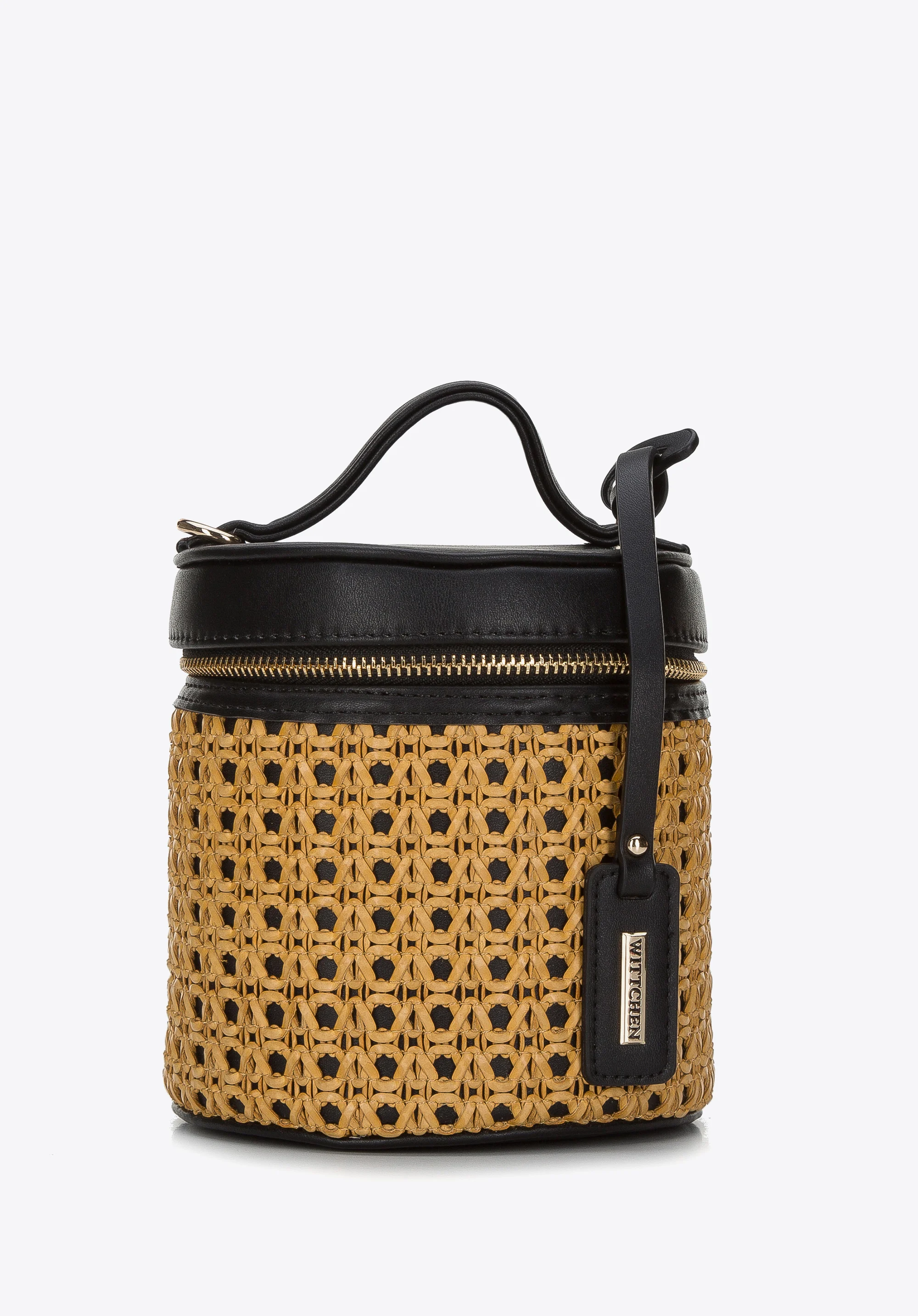 Torebka kubełek z plecionką