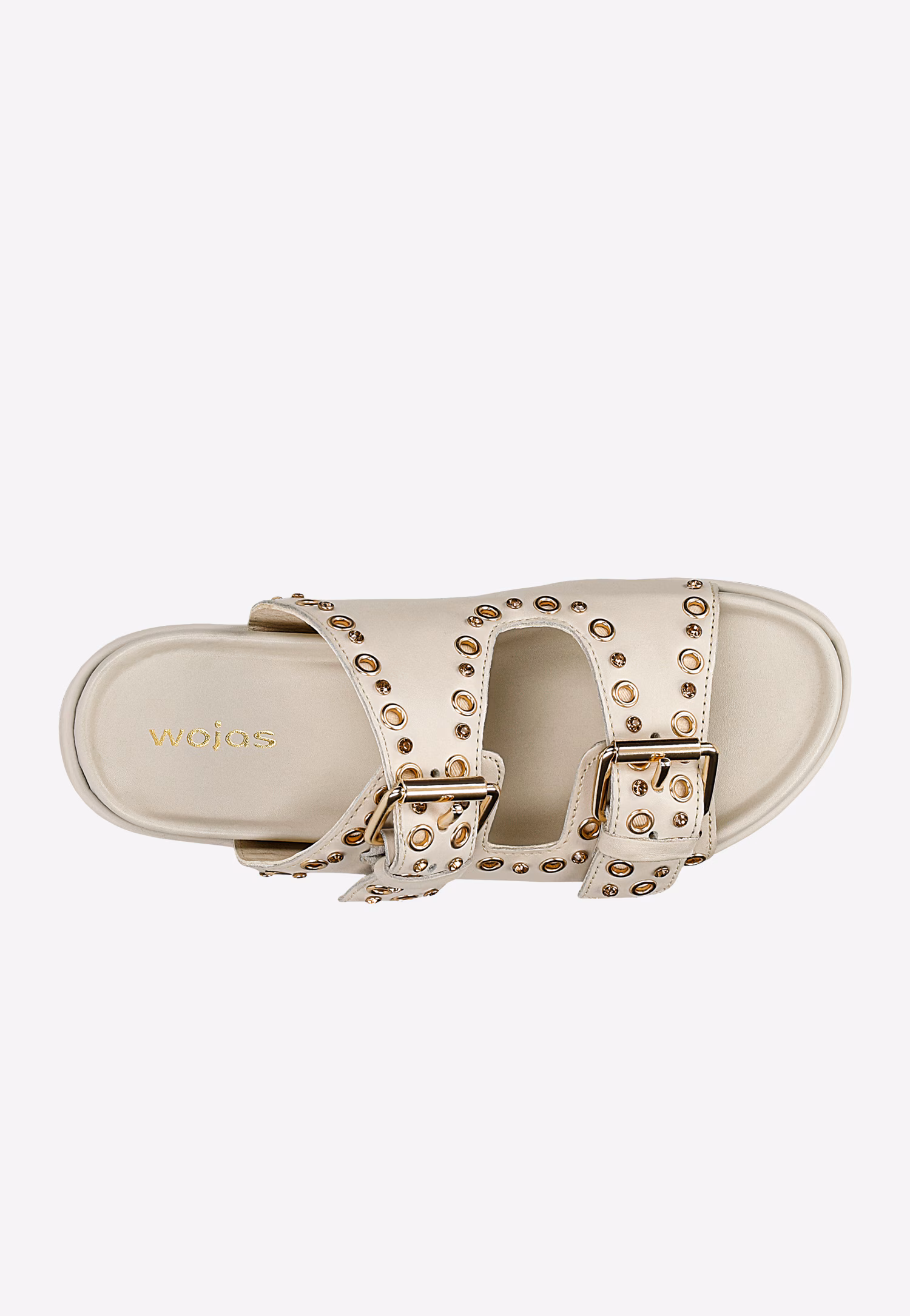 Czarne klapki ze skóry licowej z ozdobnymi nitami