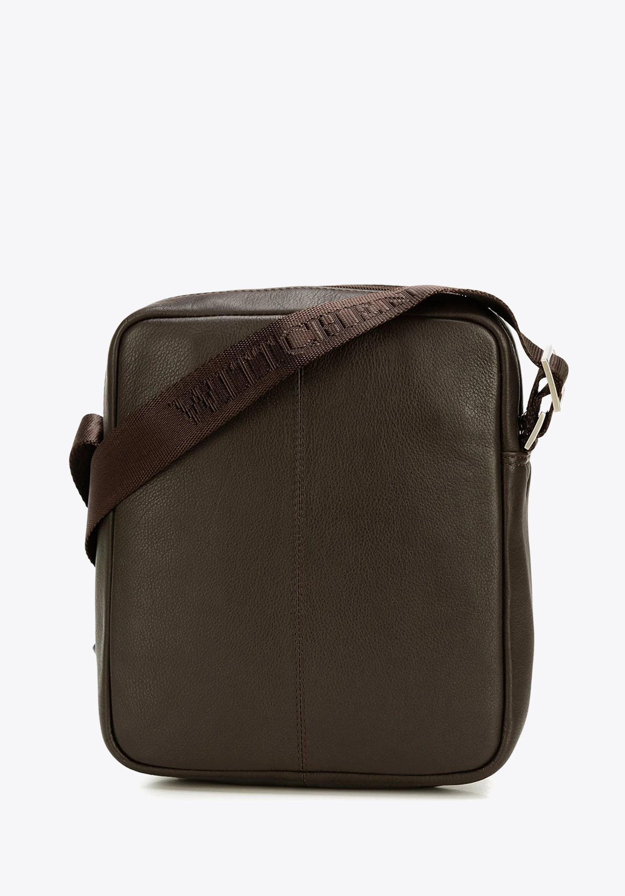 Męska listonoszka skórzana stębnowana mała