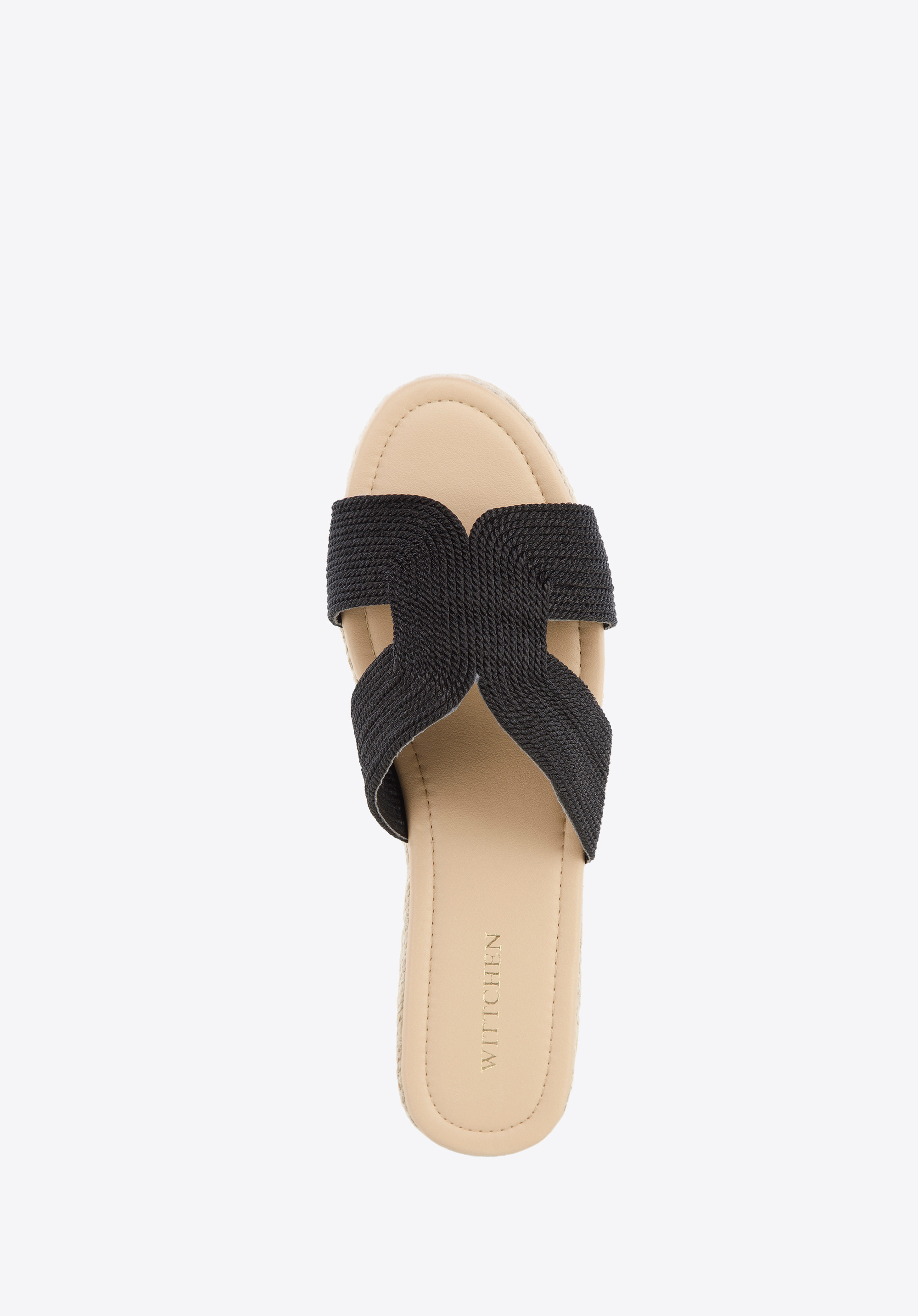 Damskie klapki na słomkowej podeszwie