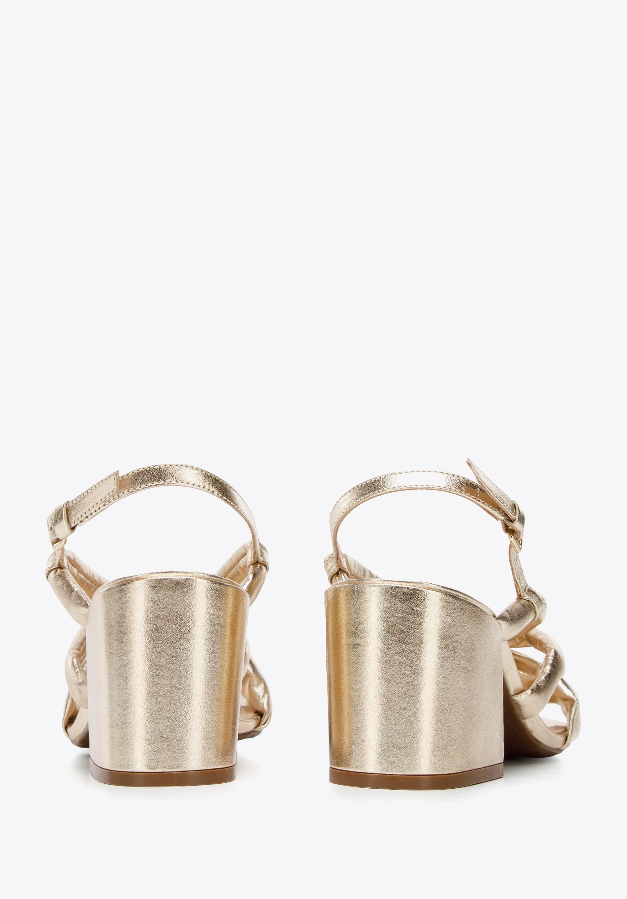 Damskie sandały skórzane z supełkiem