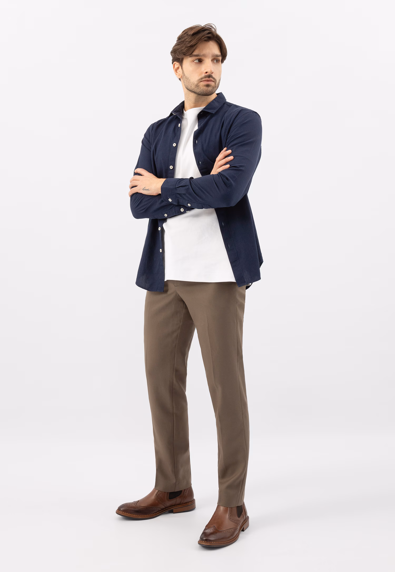 Brązowe skórzane botki męskie z zapięciem na zamek