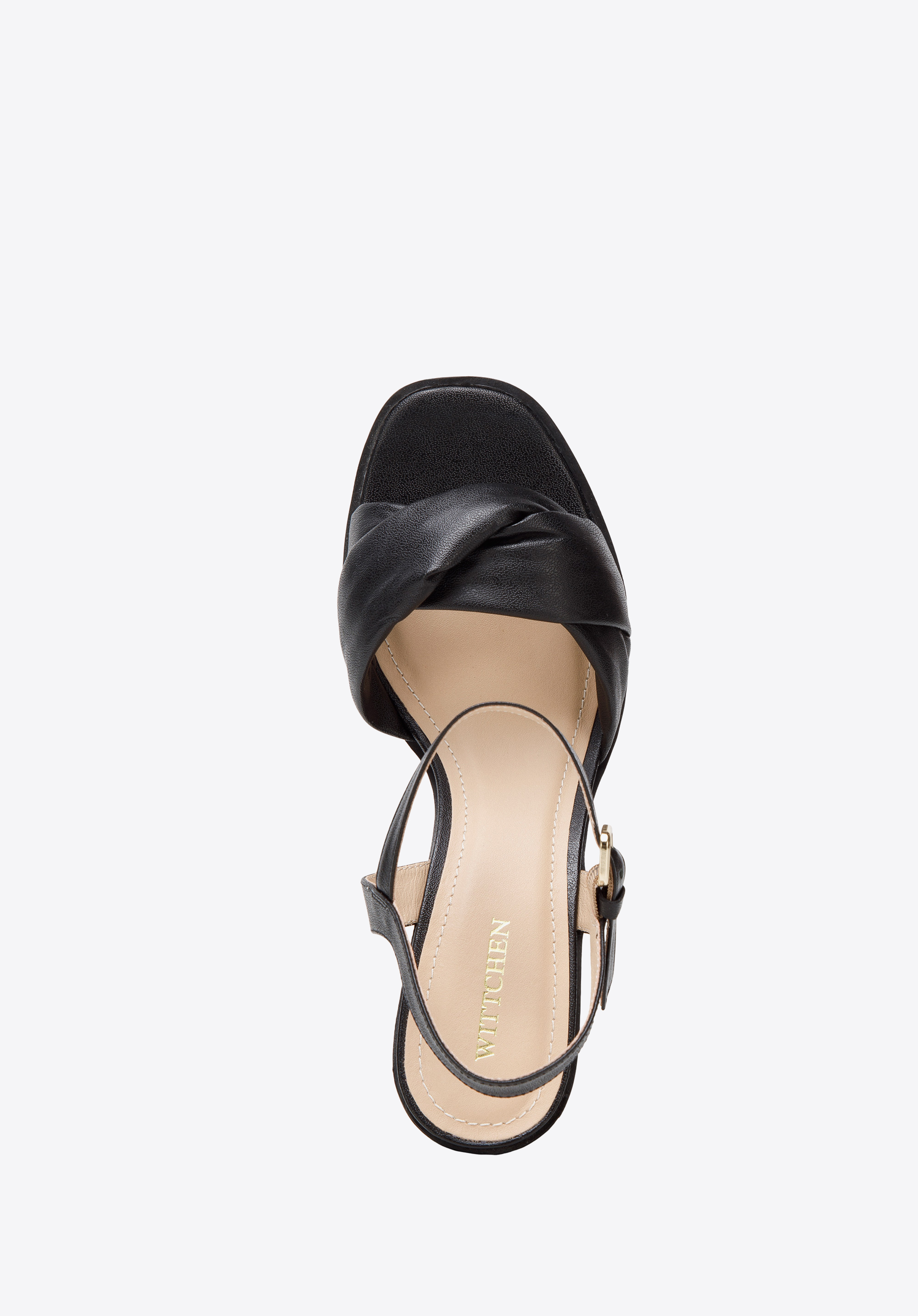 Sandały skórzane z miękkim paskiem na platformie