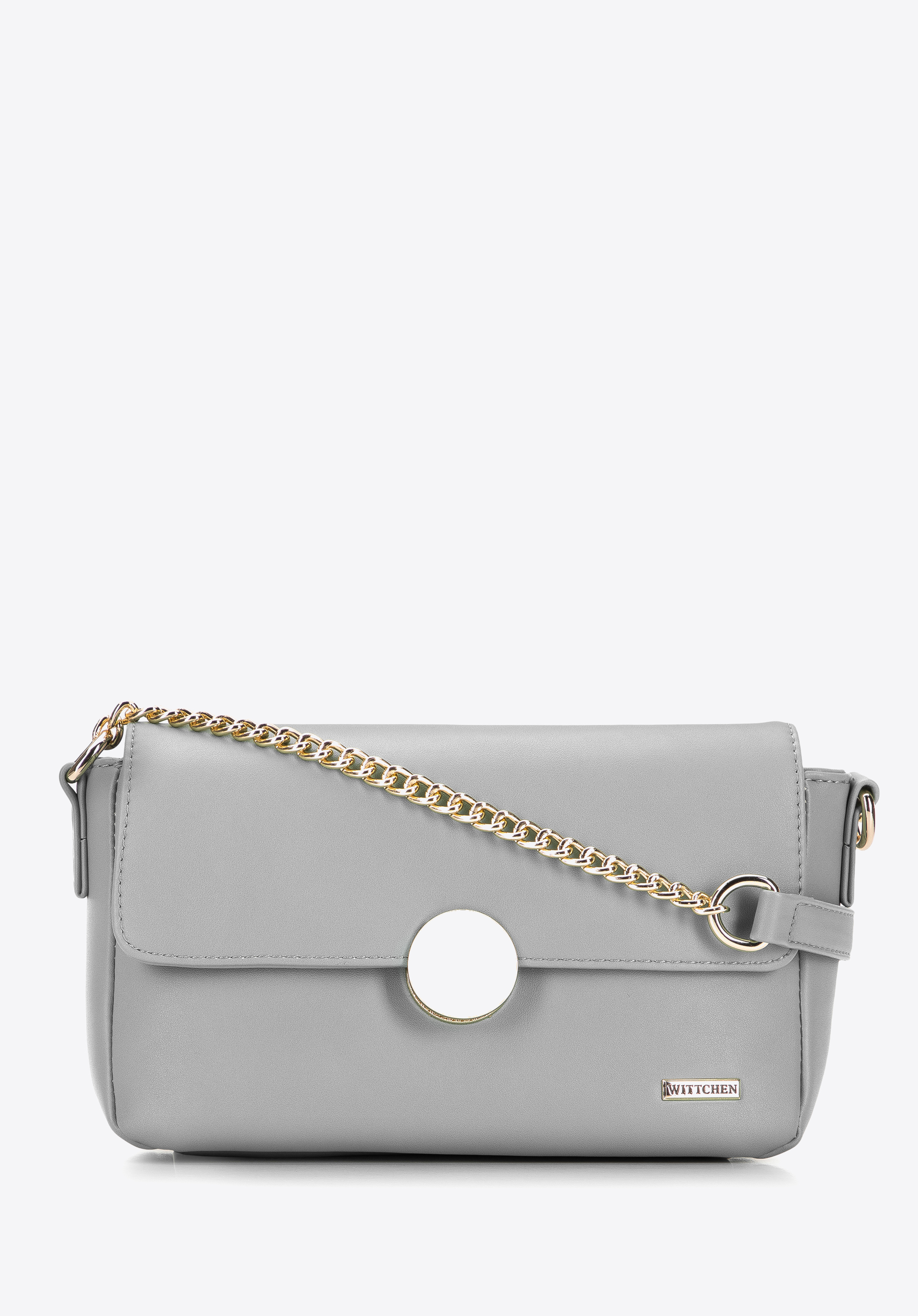 Damska listonoszka z ekoskóry z okrągłą klamrą