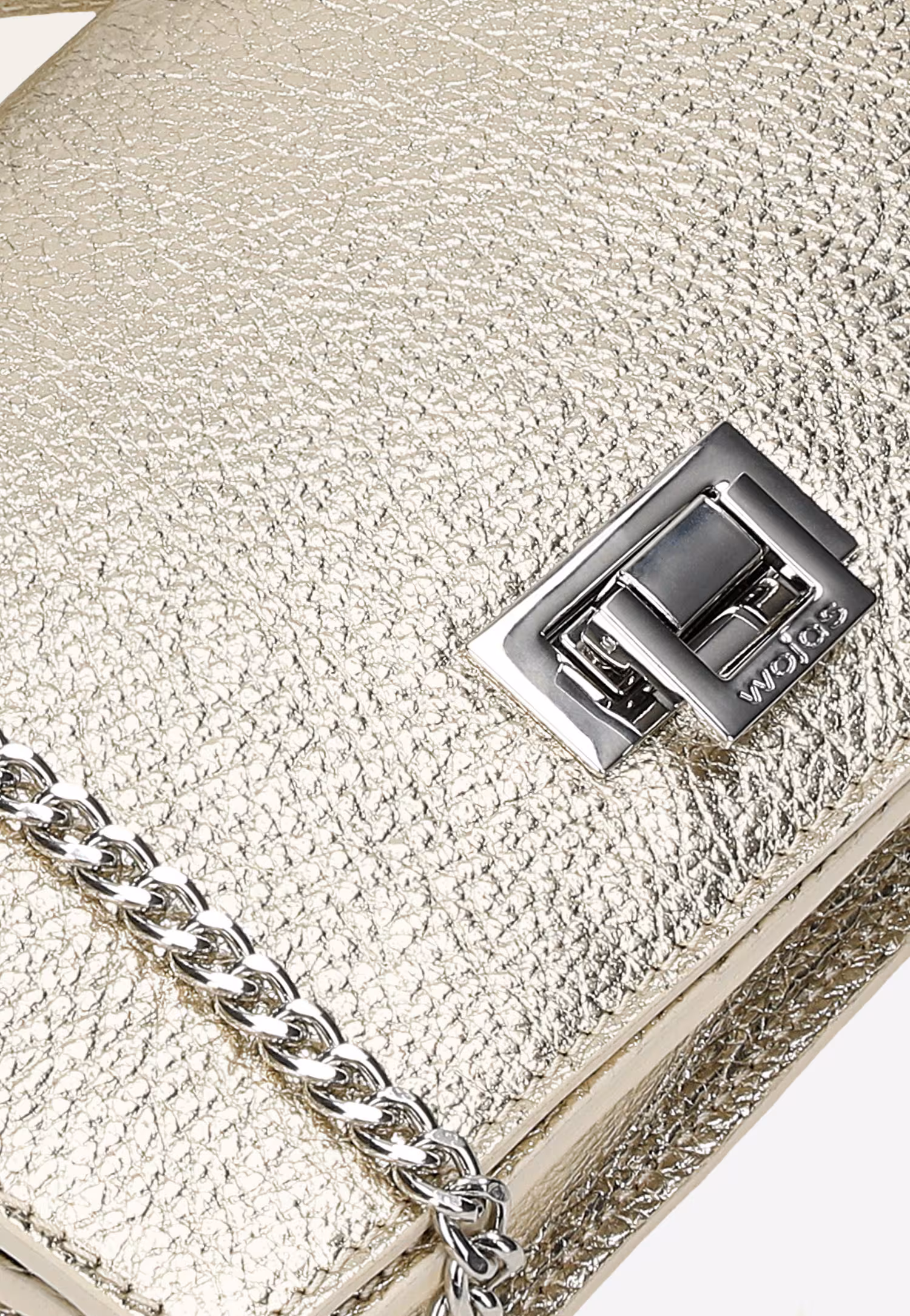 Złota wizytowa torebka damska ze skóry licowej