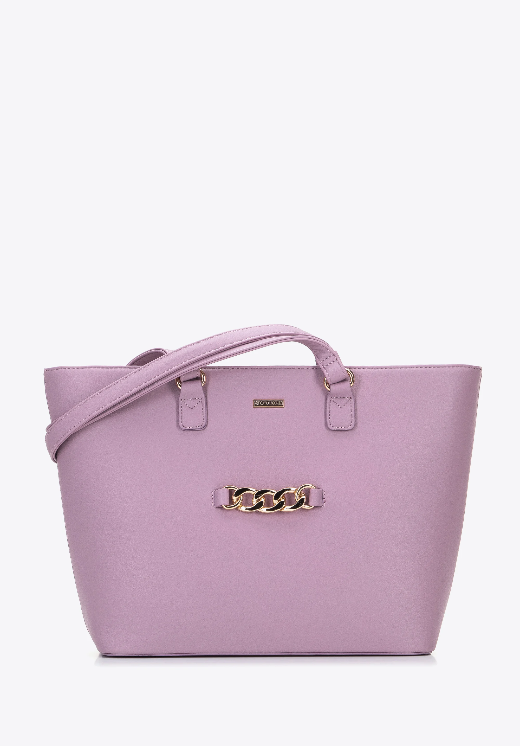 Damska shopperka z łańcuchem na przodzie