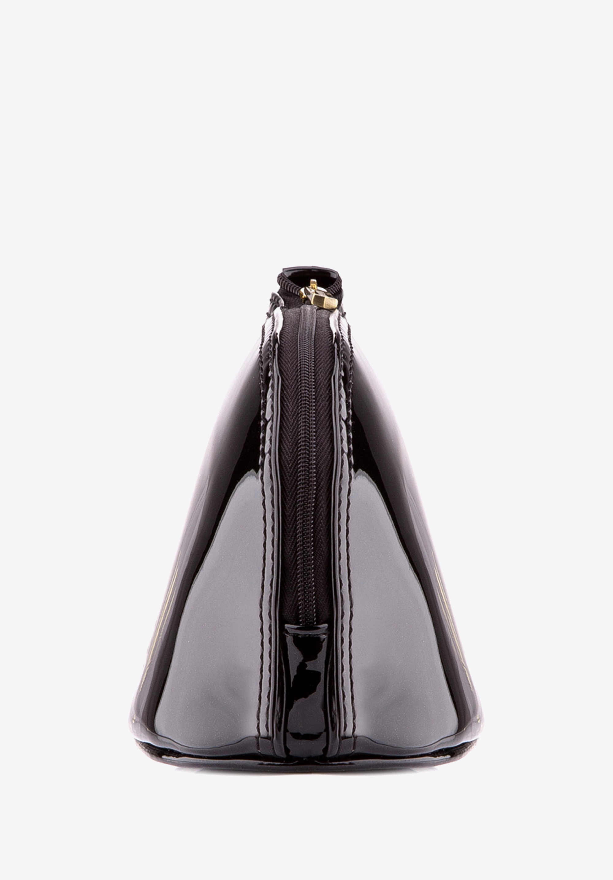 Kosmetyczka skórzana lakierowana wygięta