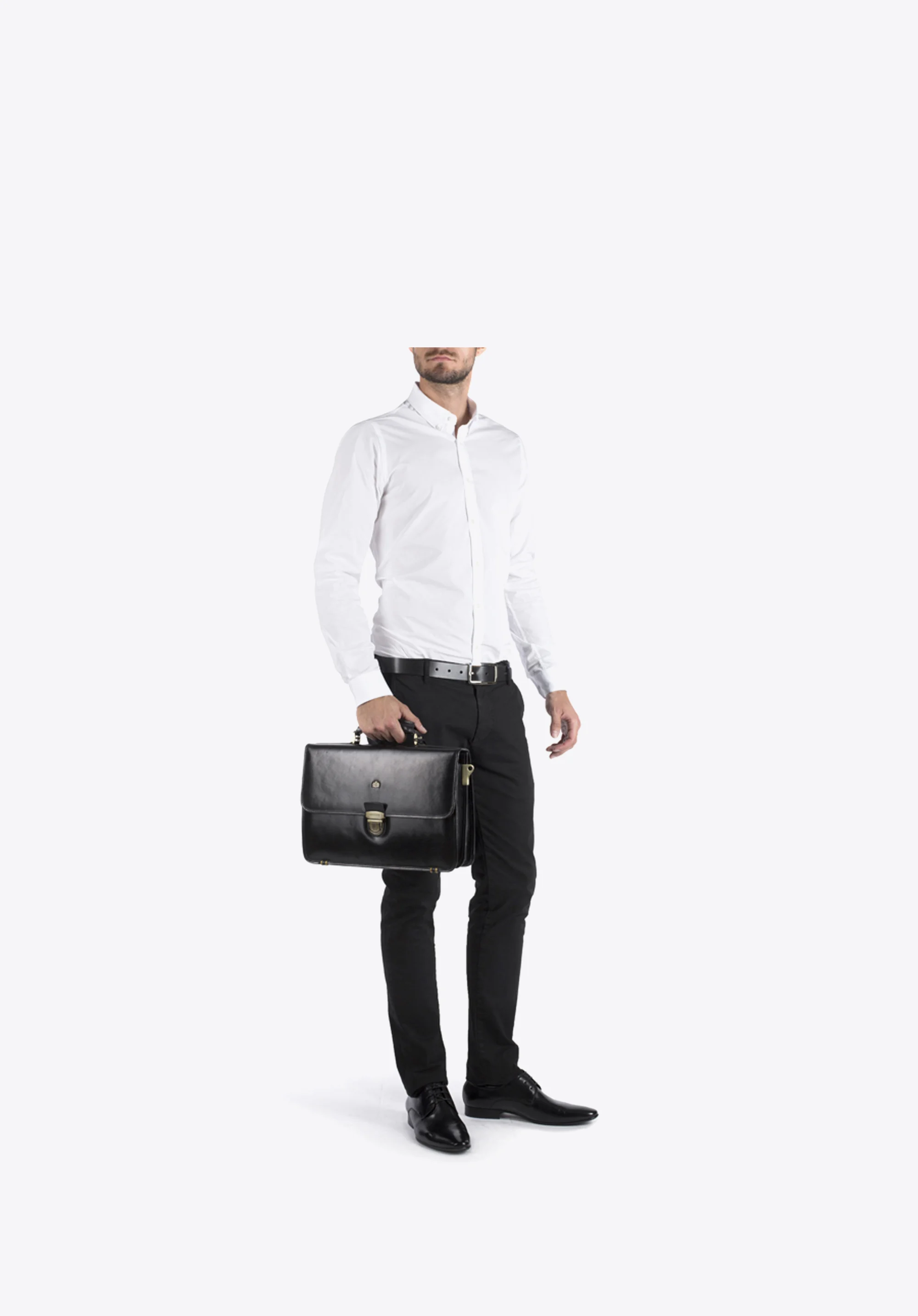 Teczka skórzana z prostą klapą