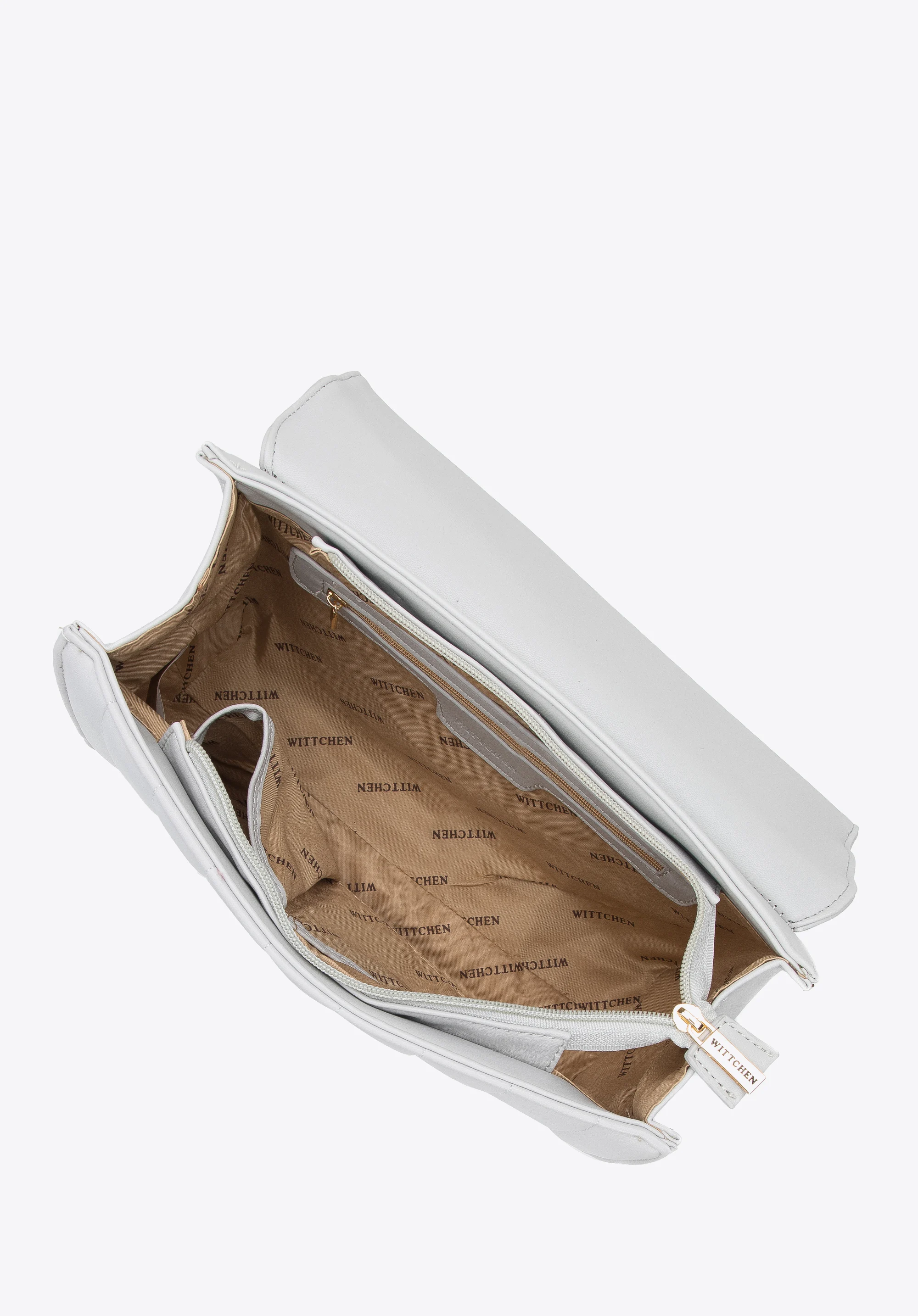 Torebka kuferek z pikowanej ekoskóry z nitami