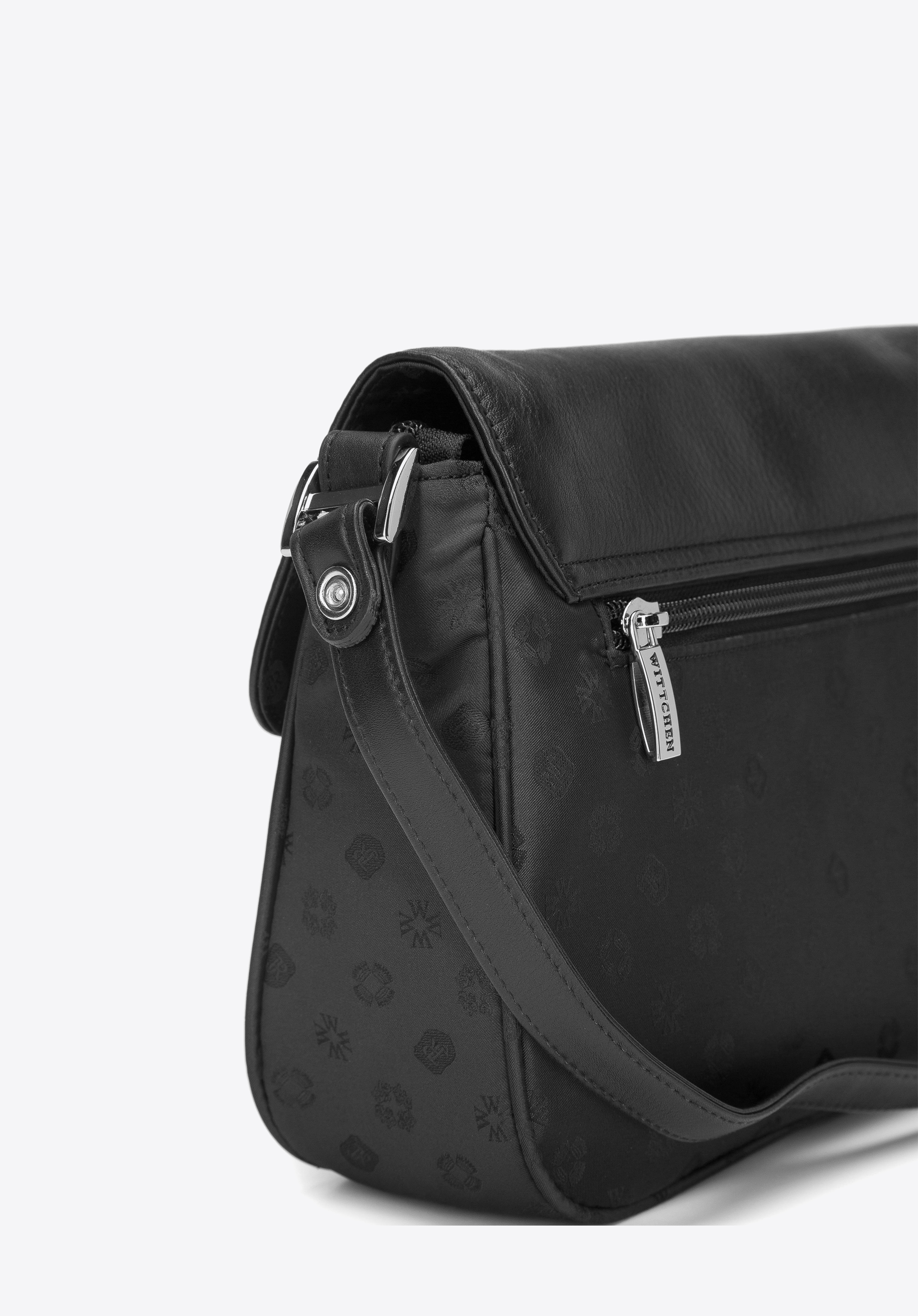 Torebka crossbody ze skóry i żakardu z monogramem