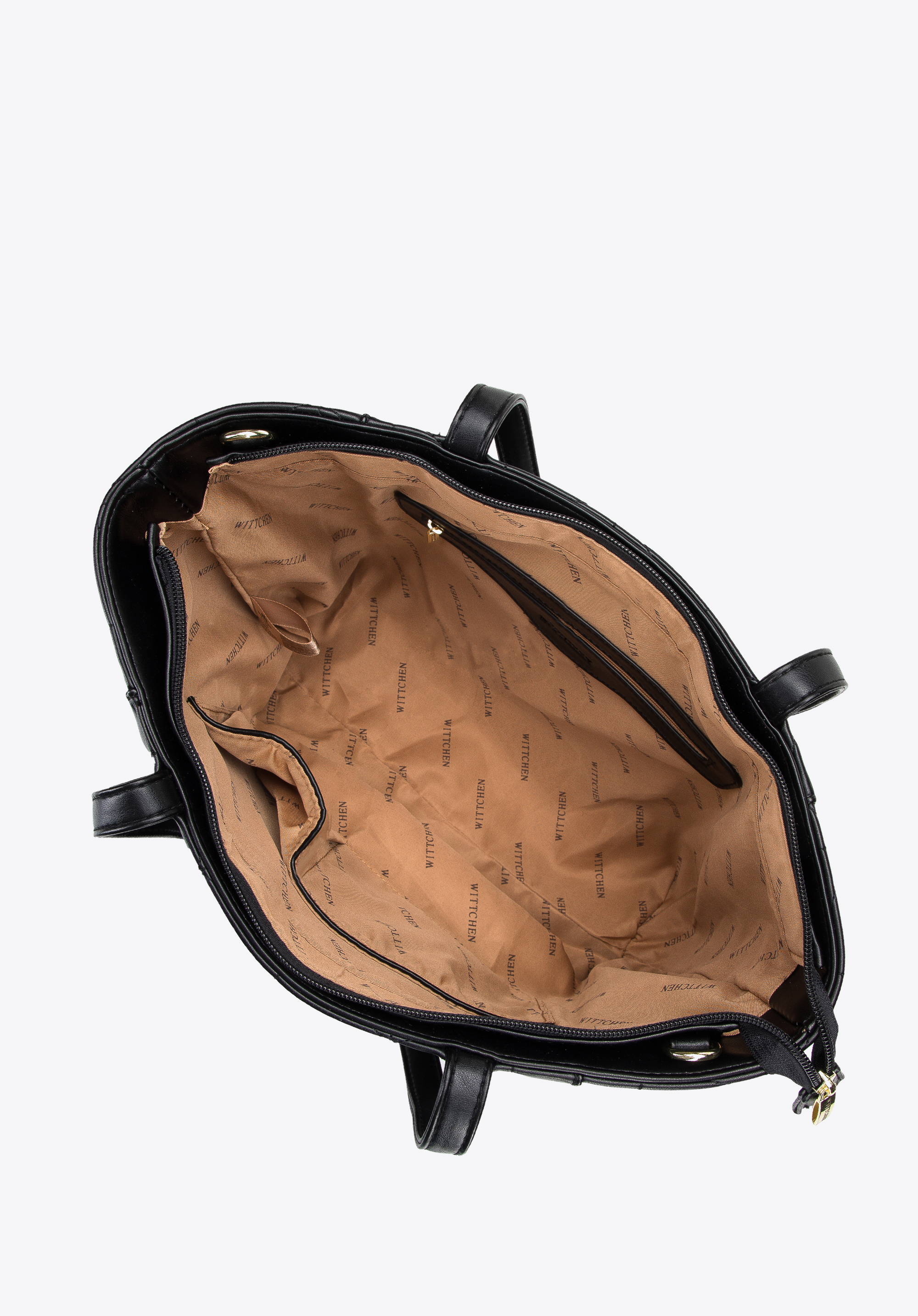 Torebka shopperka z ekoskóry pikowanej w trójkąty