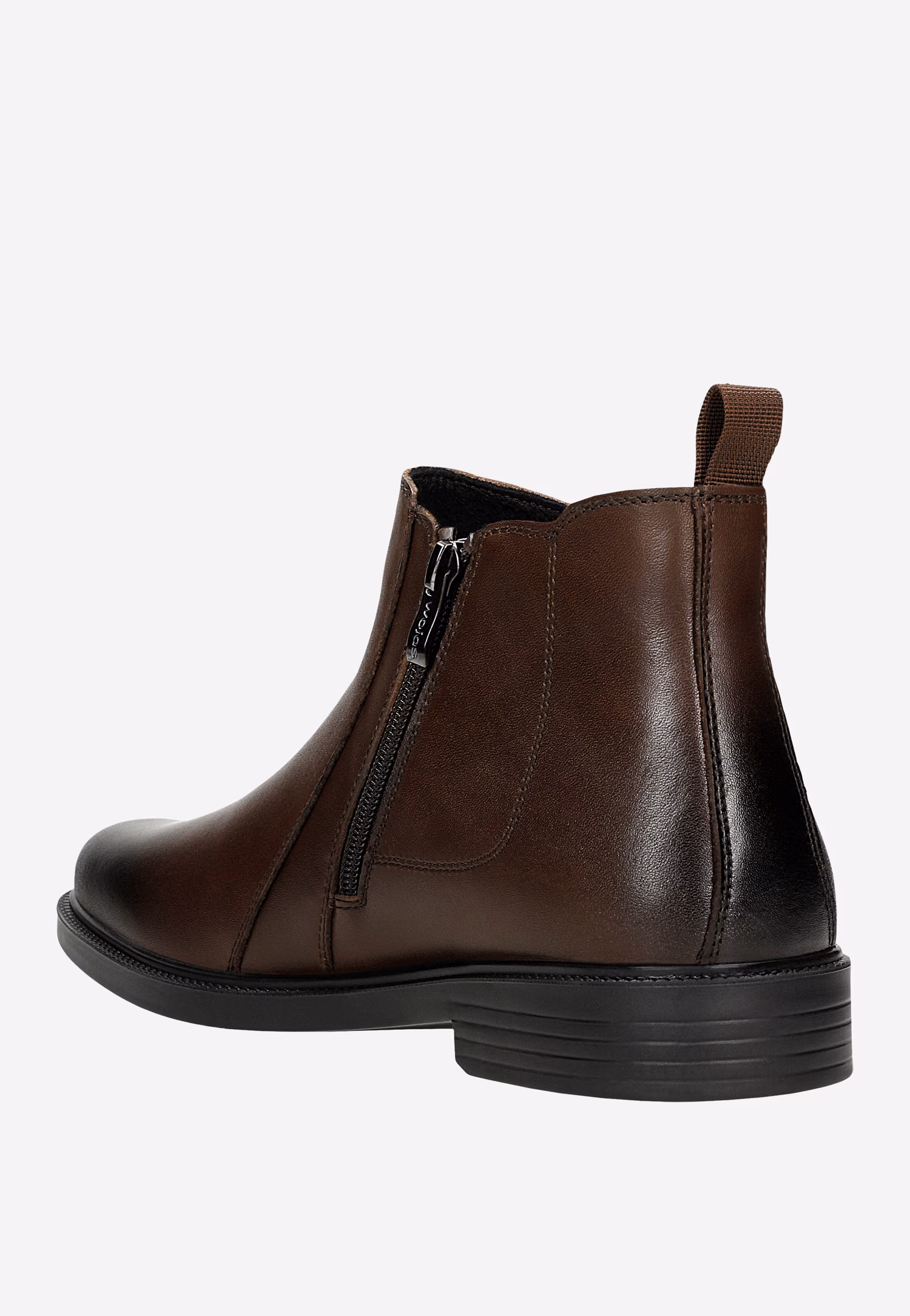 Brązowe skórzane sztyblety męskie z zapięciem na zamek