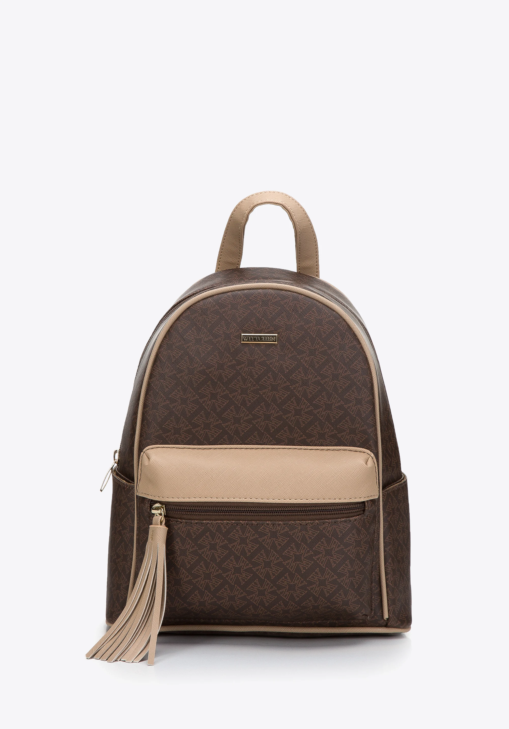 Damski plecak z ekoskóry w monogram