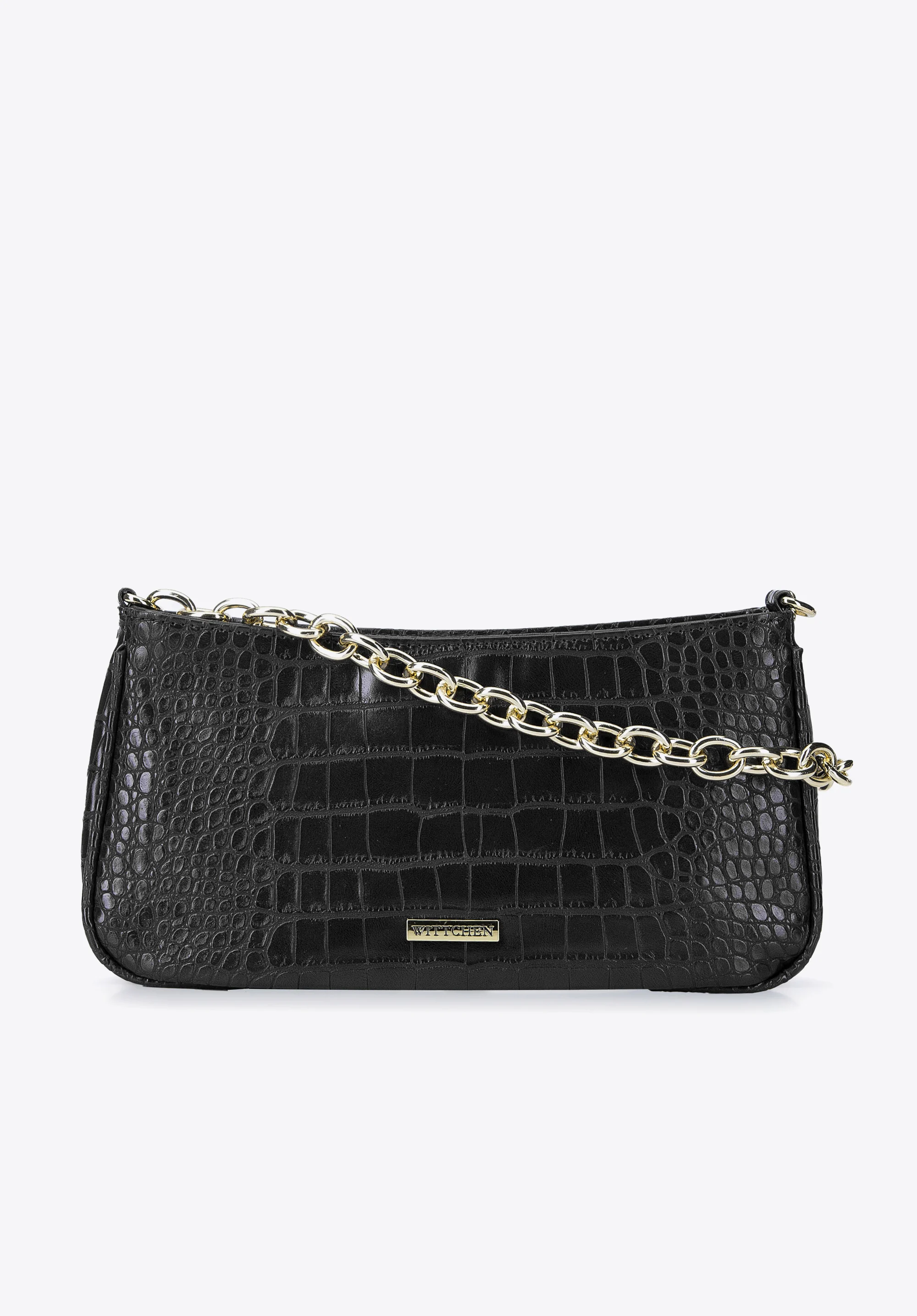 Damska torebka typu baguette na łańcuszku