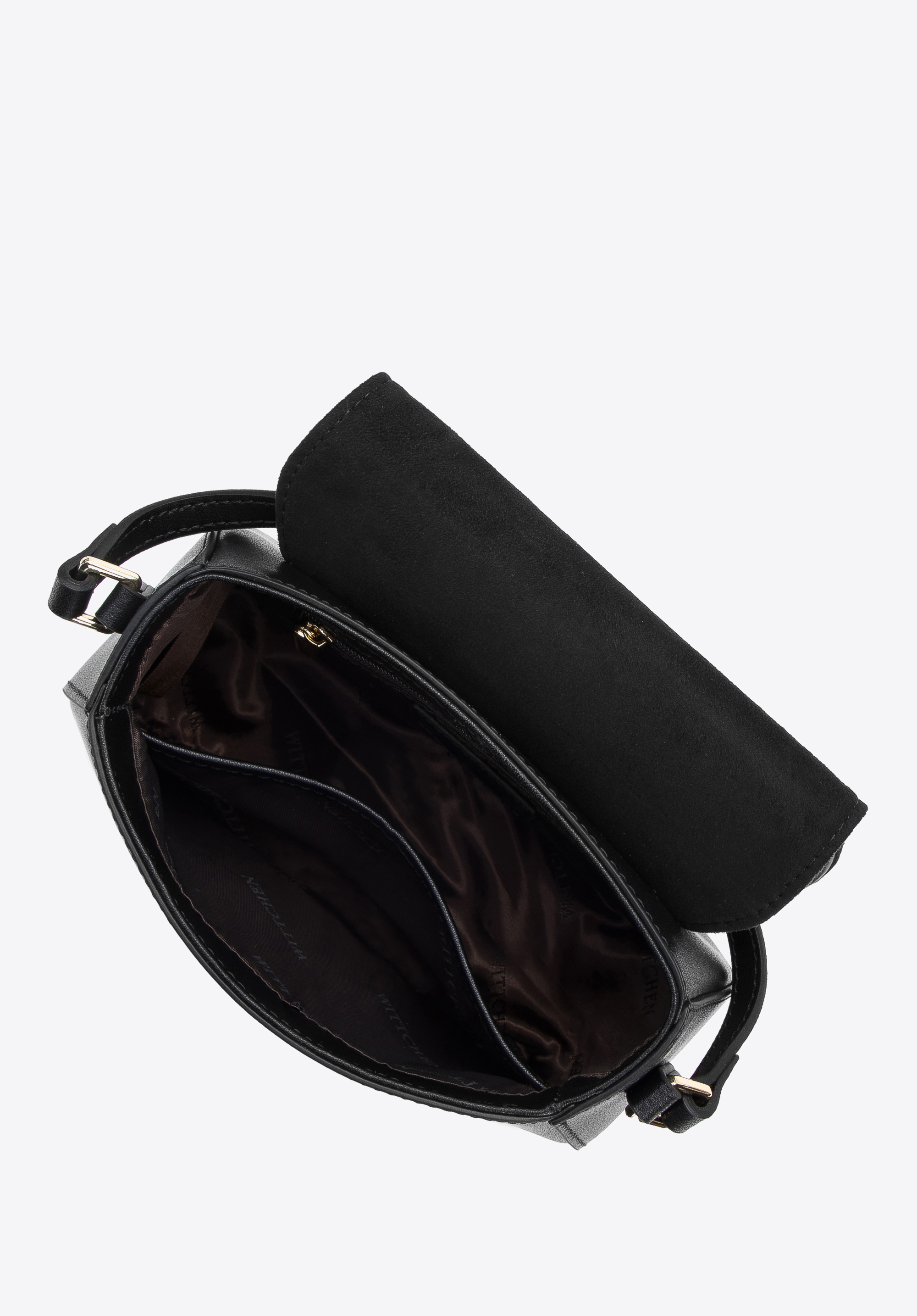 Damska listonoszka skórzana z ozdobną klamerką